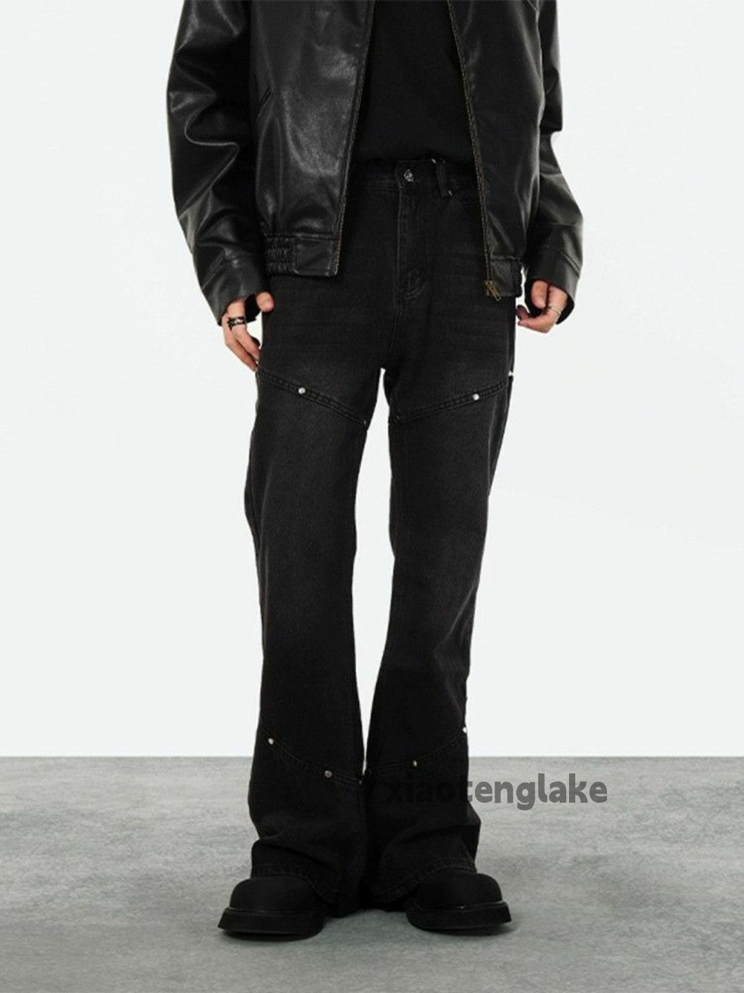 Jean × Vintage washed faded patchwork punk grunge bootcut jeans Size US 28 / EU 44 - 5 Thumbnail