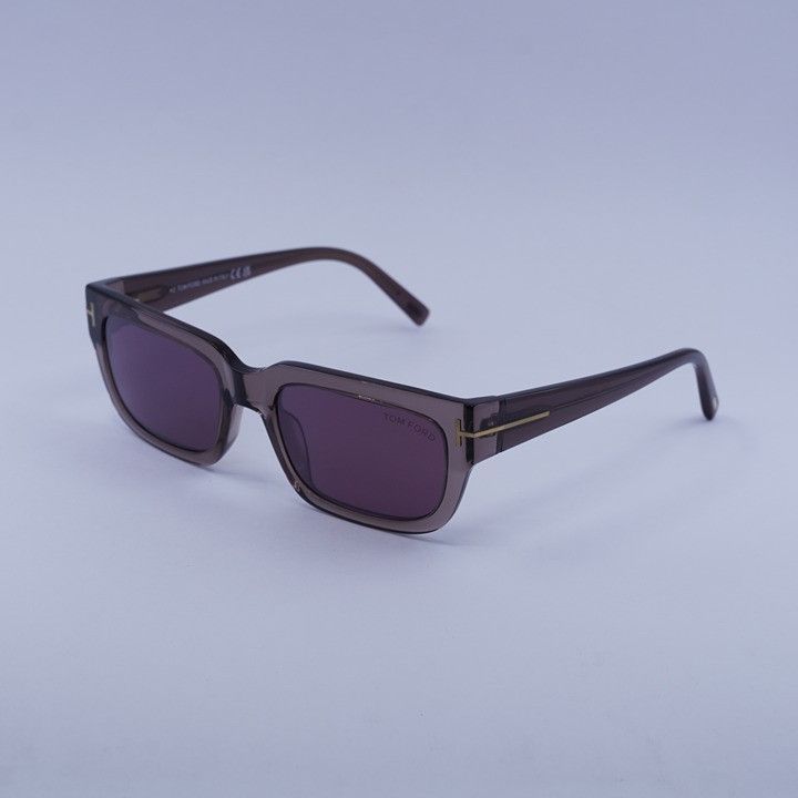 Tom Ford Tom Ford FT1075 45U Ezra Sunglasses Brown Rectangle Frame Size ONE SIZE - 1 Thumbnail
