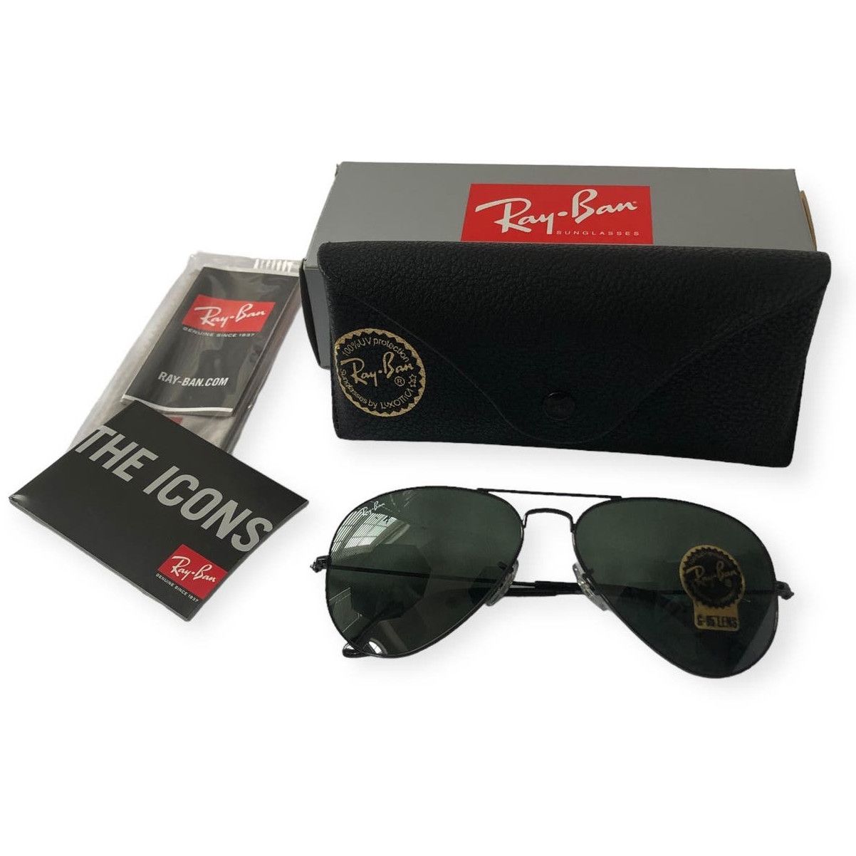 image of Rayban Ray-Ban Aviator Classic Sunglasses Rb3025 Black Frame, Men's