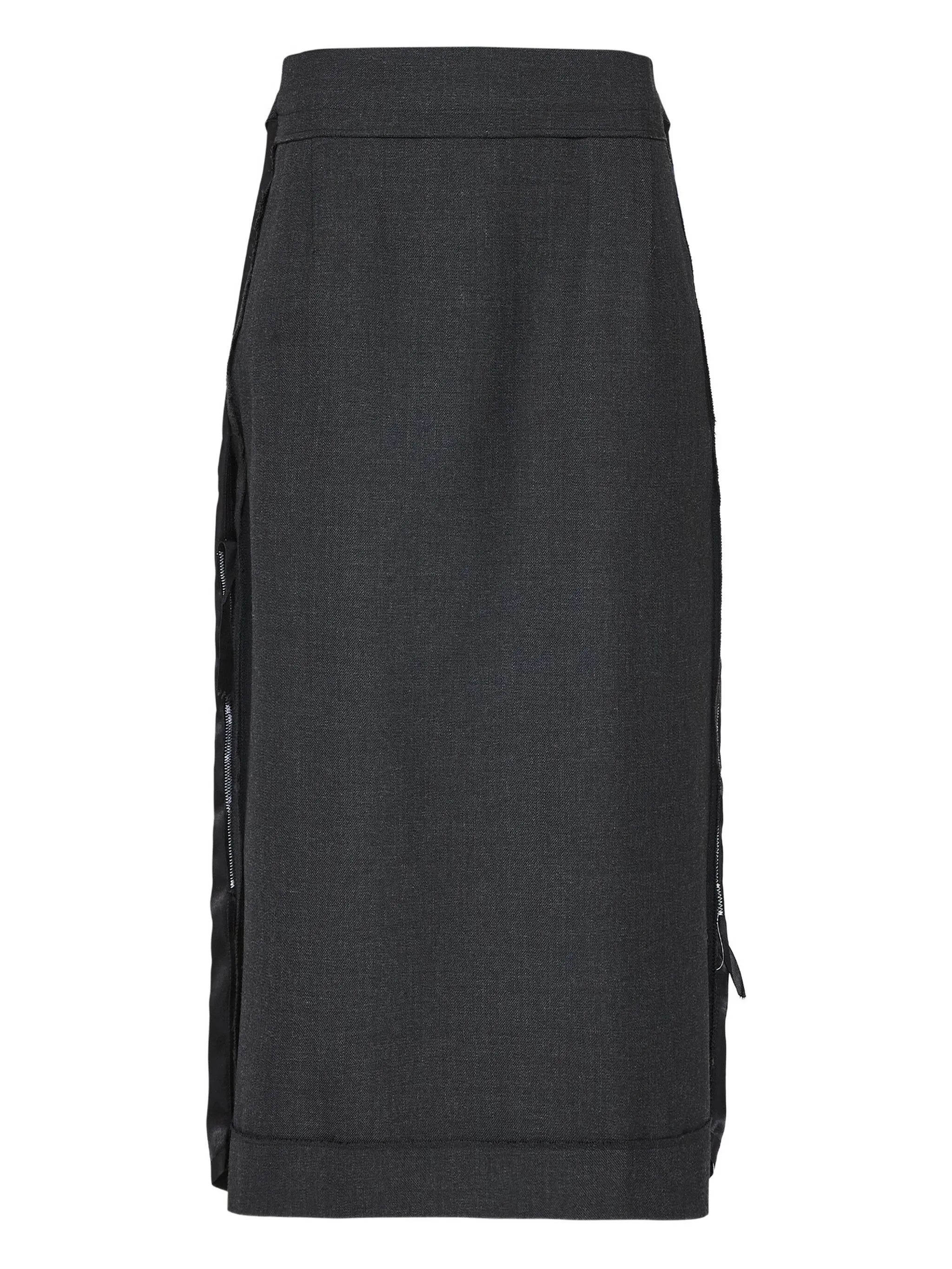 Maison Margiela o1w1db10526 Midi Skirt in Dark Grey Size 27" / US 4 / IT 40 - 1 Thumbnail