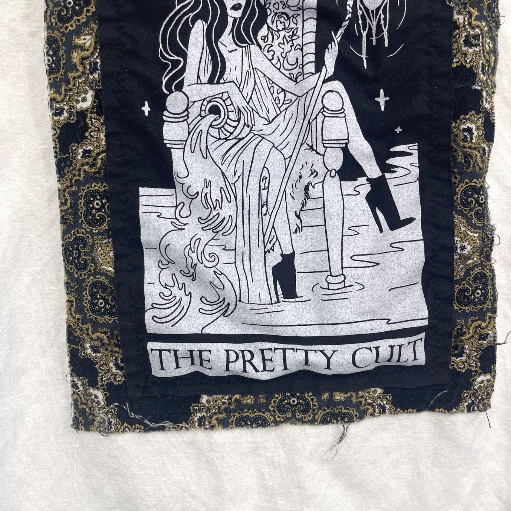 Vintage The Pretty Cult Shirt Womens Medium Button-Down Tarot Card Long Sleeve READ Ivory Size M / US 6-8 / IT 42-44 - 6 Thumbnail