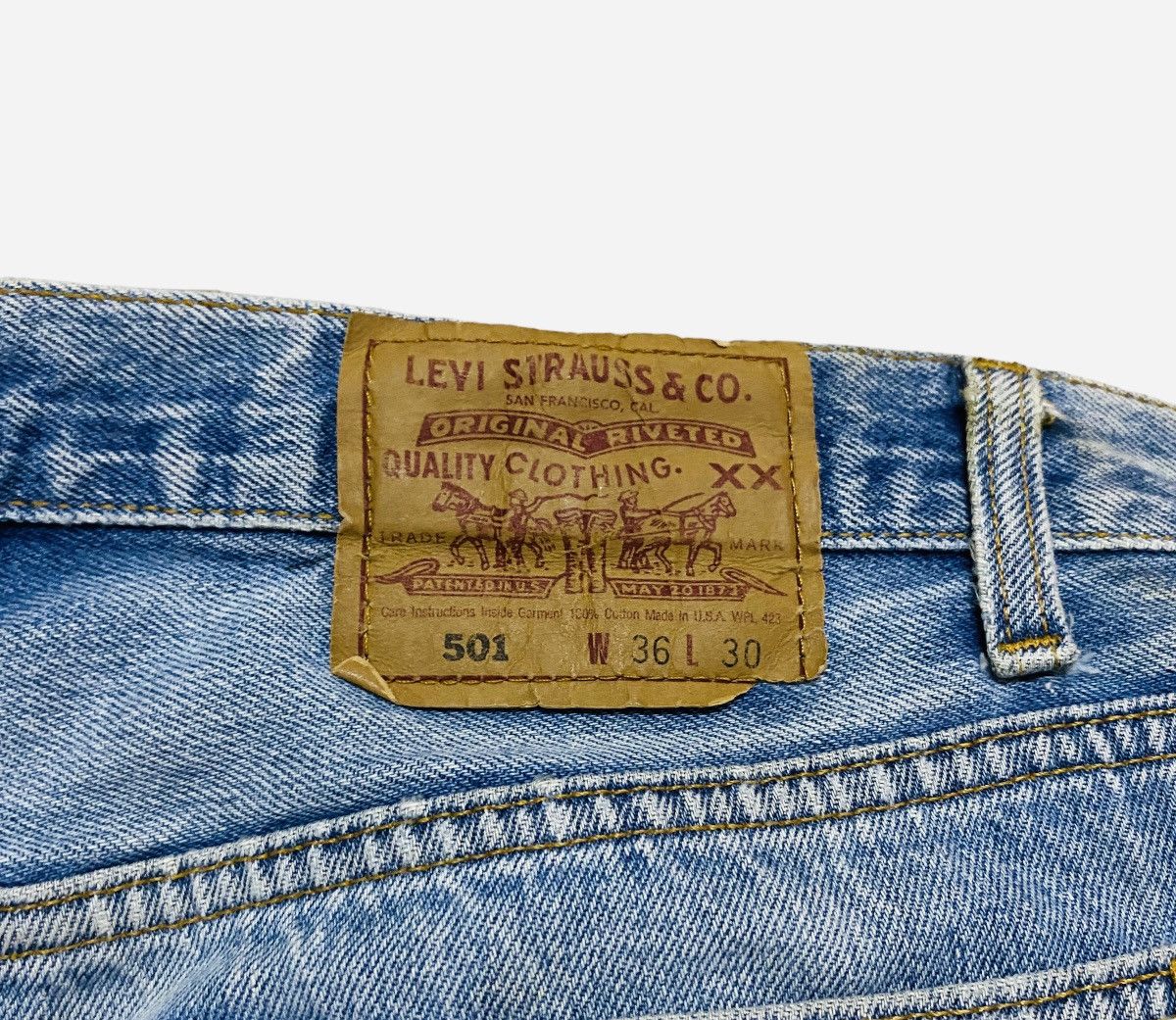 Levi's × Vintage Rare Design Vintage Brand Levis 501 Patchwork Jeans 1990s Size US 36 / EU 52 - 6 Thumbnail