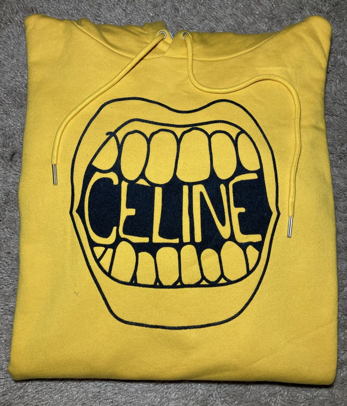 Celine Celine Core Logo Studded Yellow Hoodie | Grailed