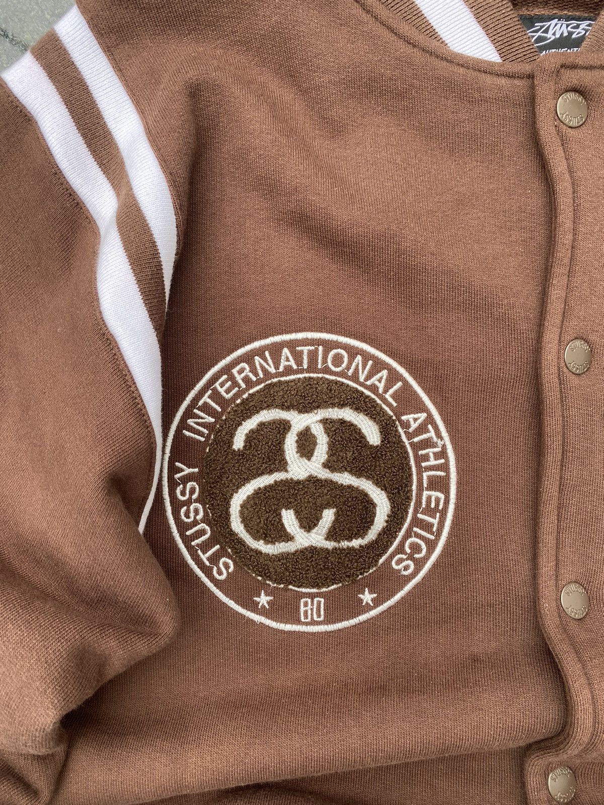 Stussy × Vintage 90S STUSSY MULTI LOGO VARSITY RARE RETRO Y2K COLLEGE JACKET Size US L / EU 52-54 / 3 - 3 Thumbnail