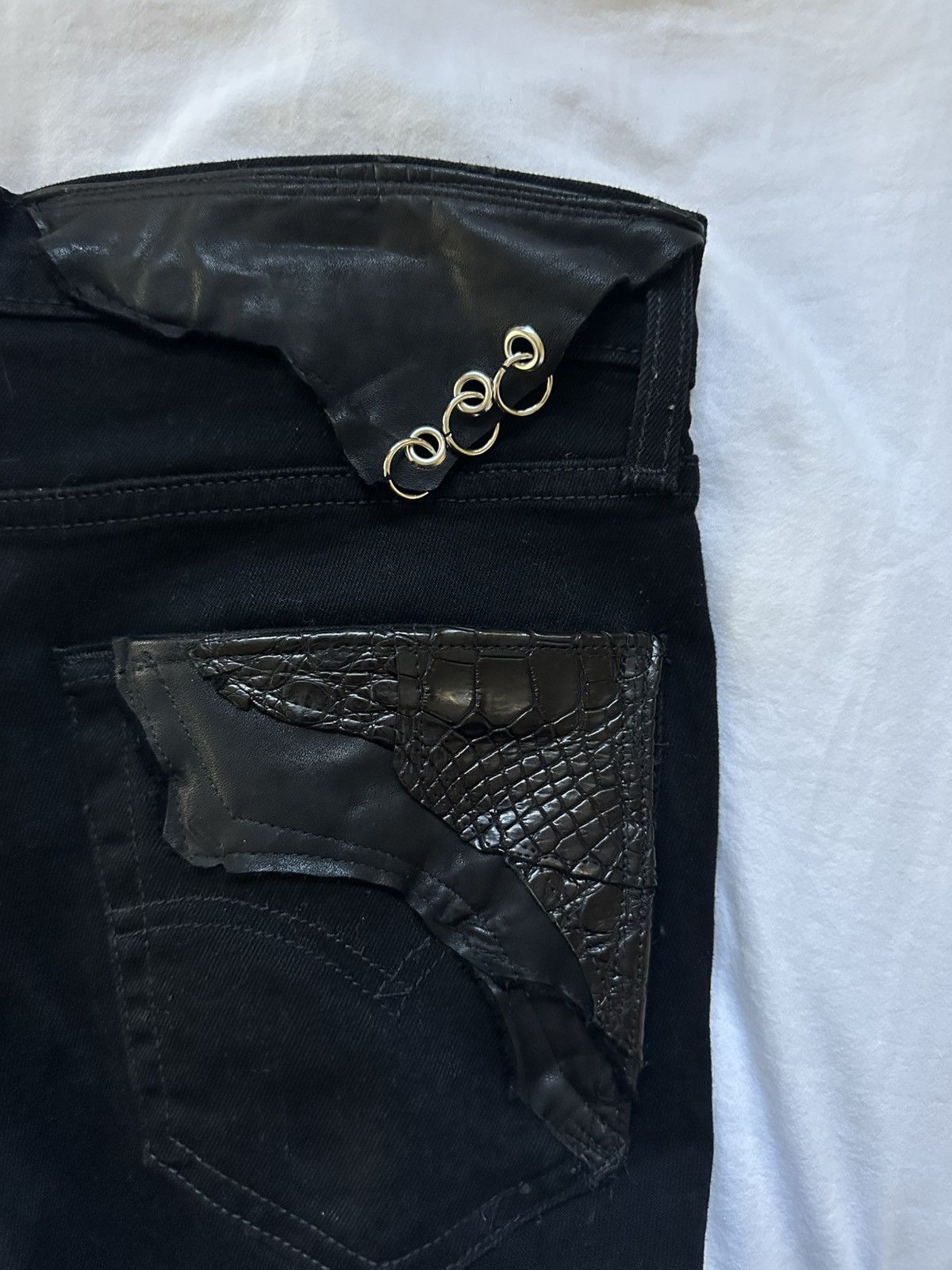 Japanese Brand Shohei Takamiya Full Lace up Crocodile Flares Size US 32 / EU 48 - 5 Thumbnail