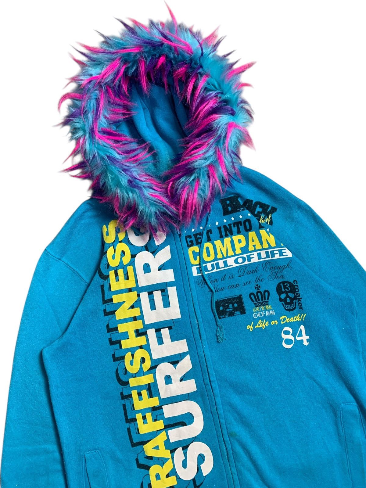 Hysteric Glamour BAD CULTURE SURF SKULL POEM FUR ZIP HOODIE IFSIX LGB STYLE Size US L / EU 52-54 / 3 - 3 Thumbnail