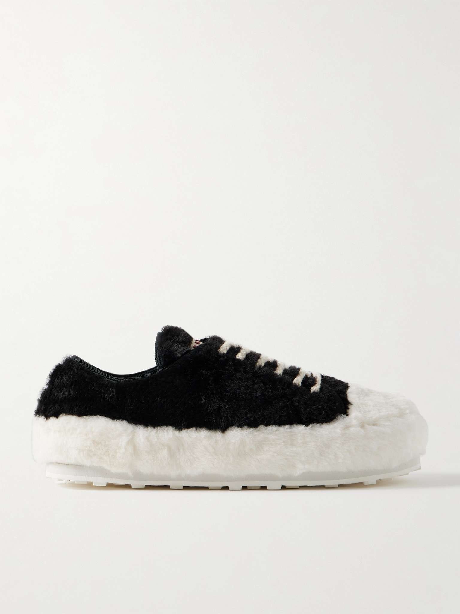 Marni o1w1db11025 Faux Fur Sneakers in Black/White Size US 7 / EU 40 - 1 Thumbnail
