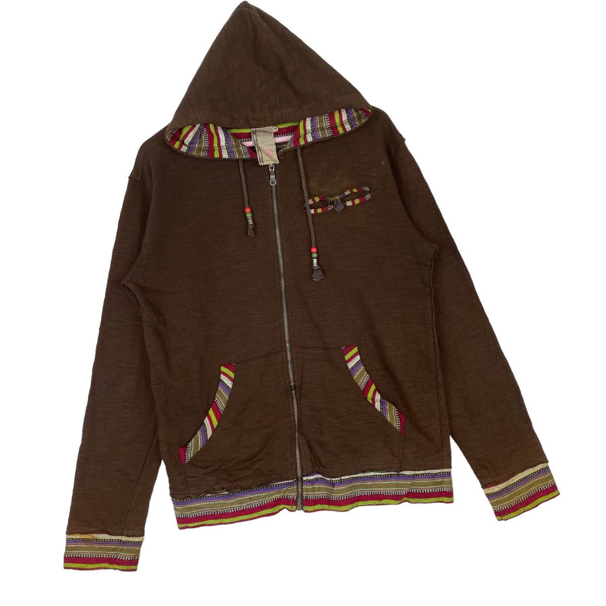 Designer × Vintage Power To The People Hoodie Sweater Brown Pullover Jumper Size US L / EU 52-54 / 3 - 4 Thumbnail
