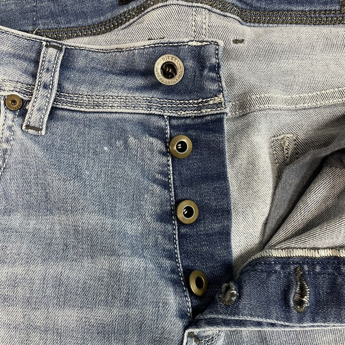 Diesel Diesel Sleenker Slim Skinny Jeans Light Wash Distressed Size US 29 - 12 Thumbnail