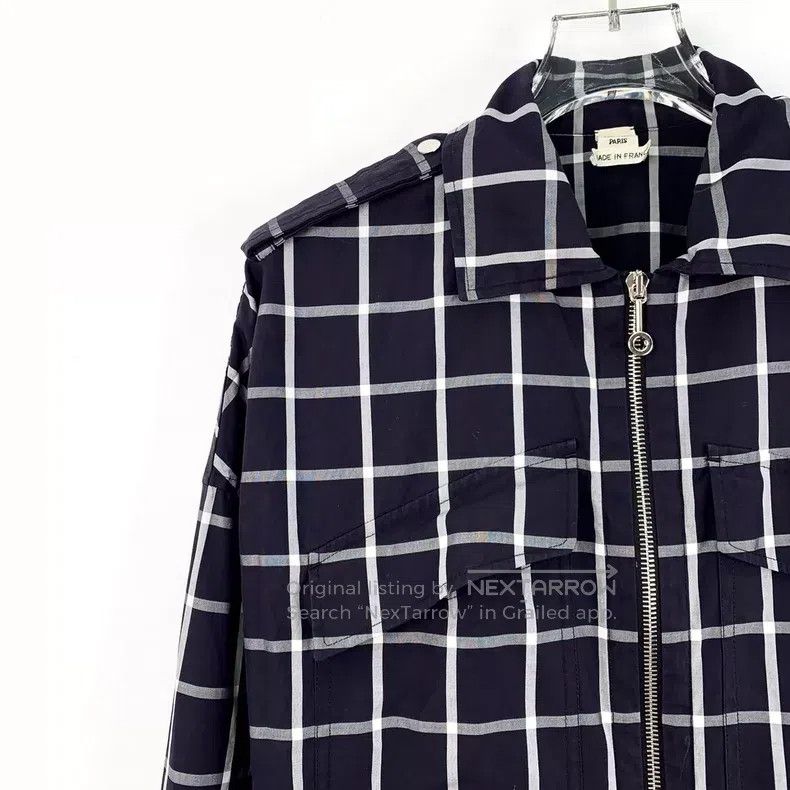 Hermes Hermes Color-Blocked Plaid Cotton Collar Zip-Up Long Sleev Size XS / US 0-2 / IT 36-38 - 3 Thumbnail