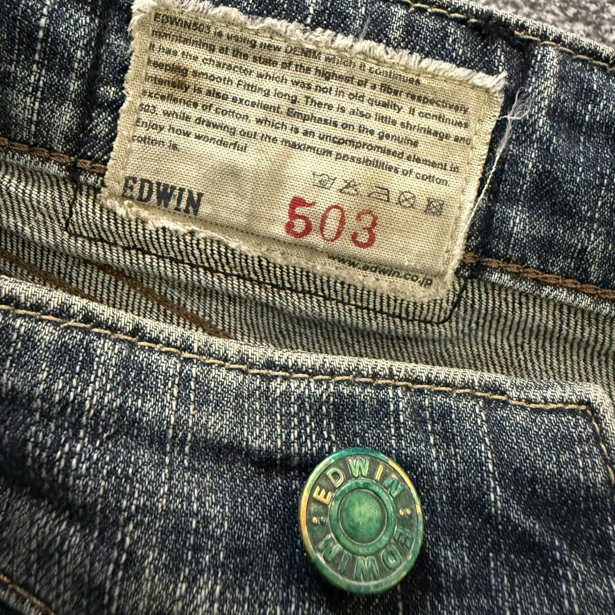 14th Addiction Vintage 90s Edwin 503 Baggy Rusty Japanese Dirty Denim Size US 30 / EU 46 - 15 Thumbnail