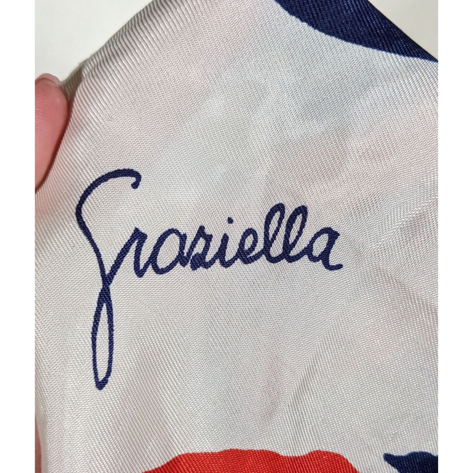 Other Vintage Graziella Red White And Blue Geometric Scarf Size ONE SIZE - 5 Thumbnail