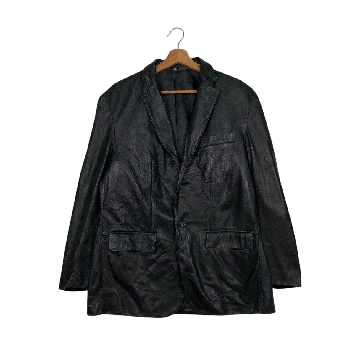 Japanese Brand 📌Vintage Chore Leather Jacket Biker Nichiwa Issey Miyake Size US M / EU 48-50 / 2 - 2 Thumbnail