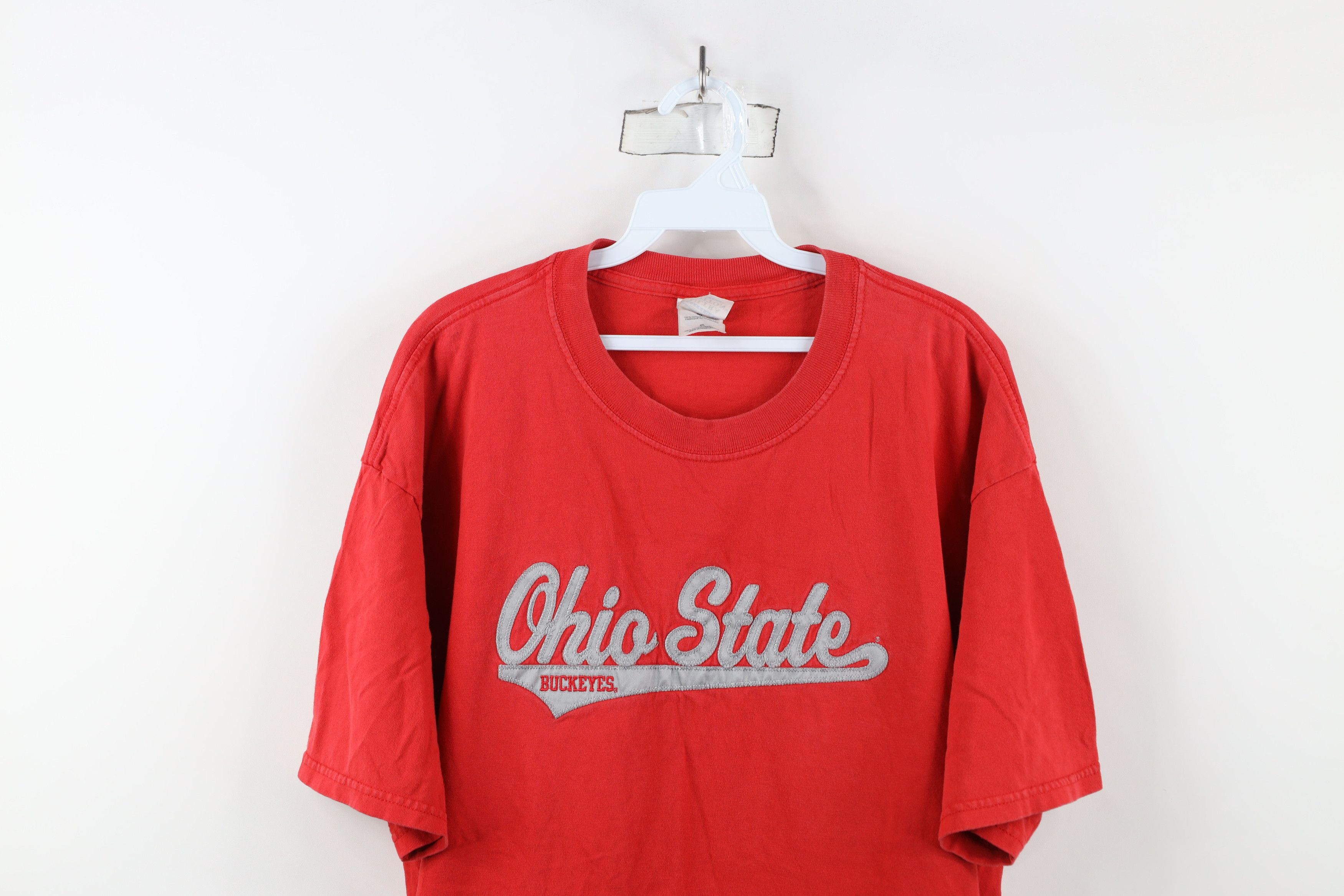 Vintage Vintage 90s Spell Script Ohio State University T-Shirt Red Size US XL / EU 56 / 4 - 2 Thumbnail