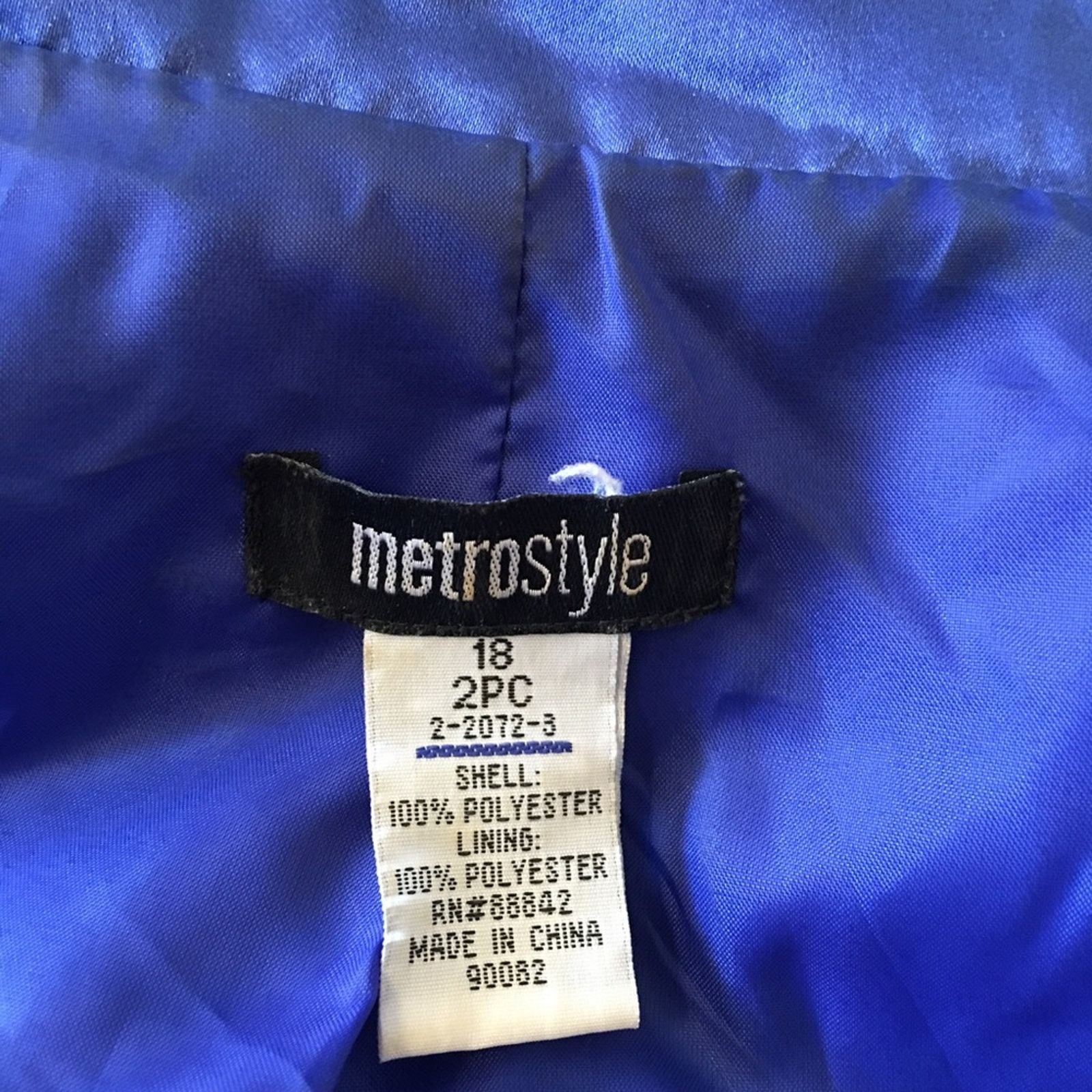 Other Metro Style blue satin collar wide leg pant suit Size XXL / US 16-18 / IT 52-54 - 8 Thumbnail