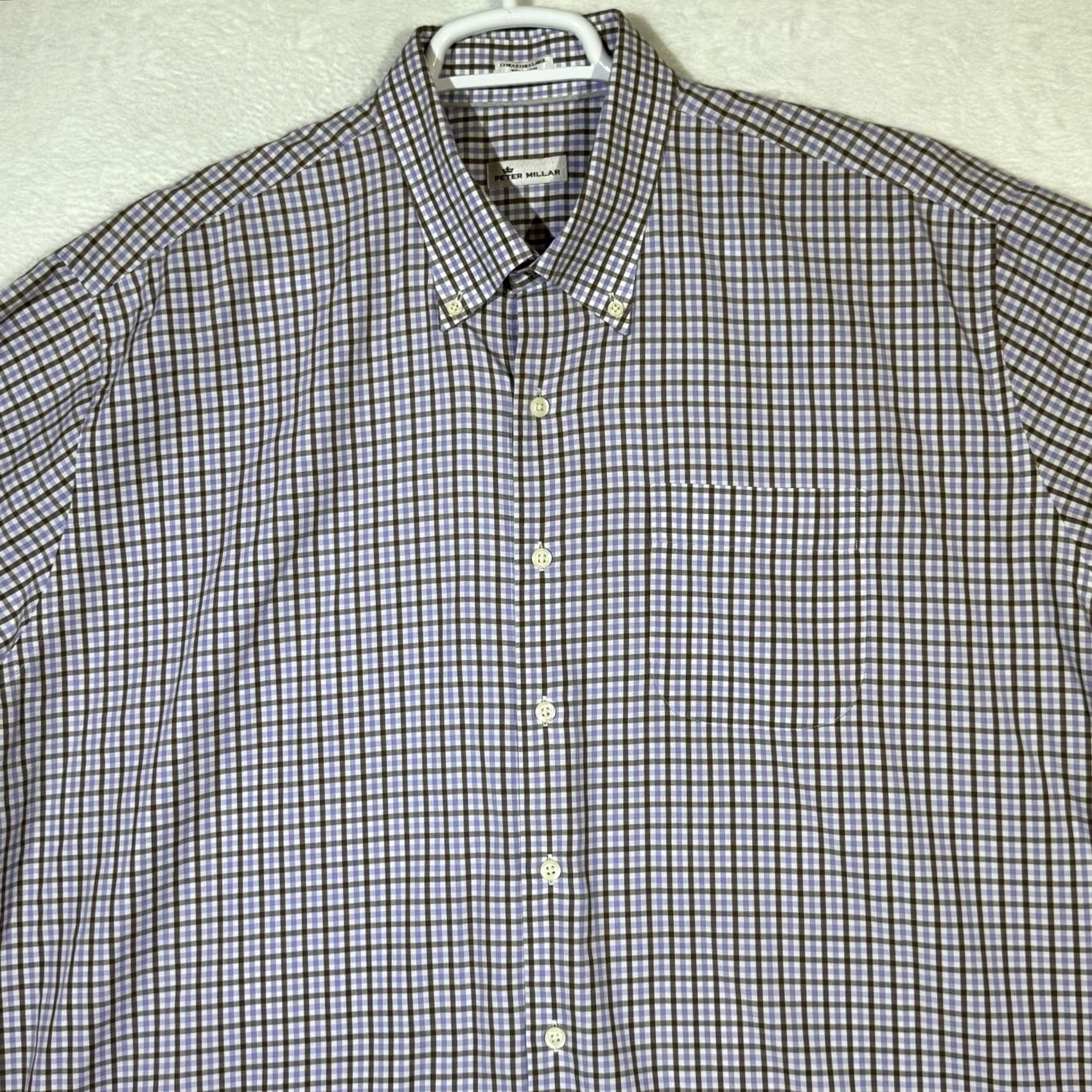 Peter Millar VINTAGE Peter Millar Shirt Mens 2XL Purple Brown Check Plaid Button Down Short Sleeve Size US XXL / EU 58 / 5 - 4 Thumbnail