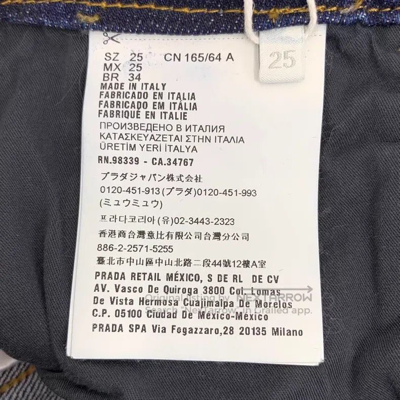 Prada Prada Dark blue triangle colour cotton casual denim trouse Size 25" / US 0 / IT 36 - 7 Thumbnail