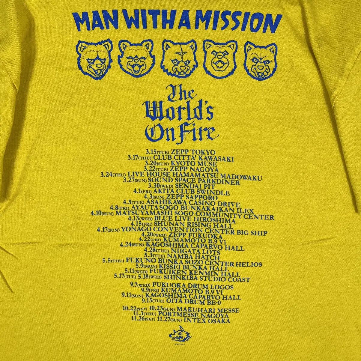 Band Tees MAN WITH A MISSION THE WORLD'S ON FIRE JAPAN BAND TEE Size US M / EU 48-50 / 2 - 6 Thumbnail