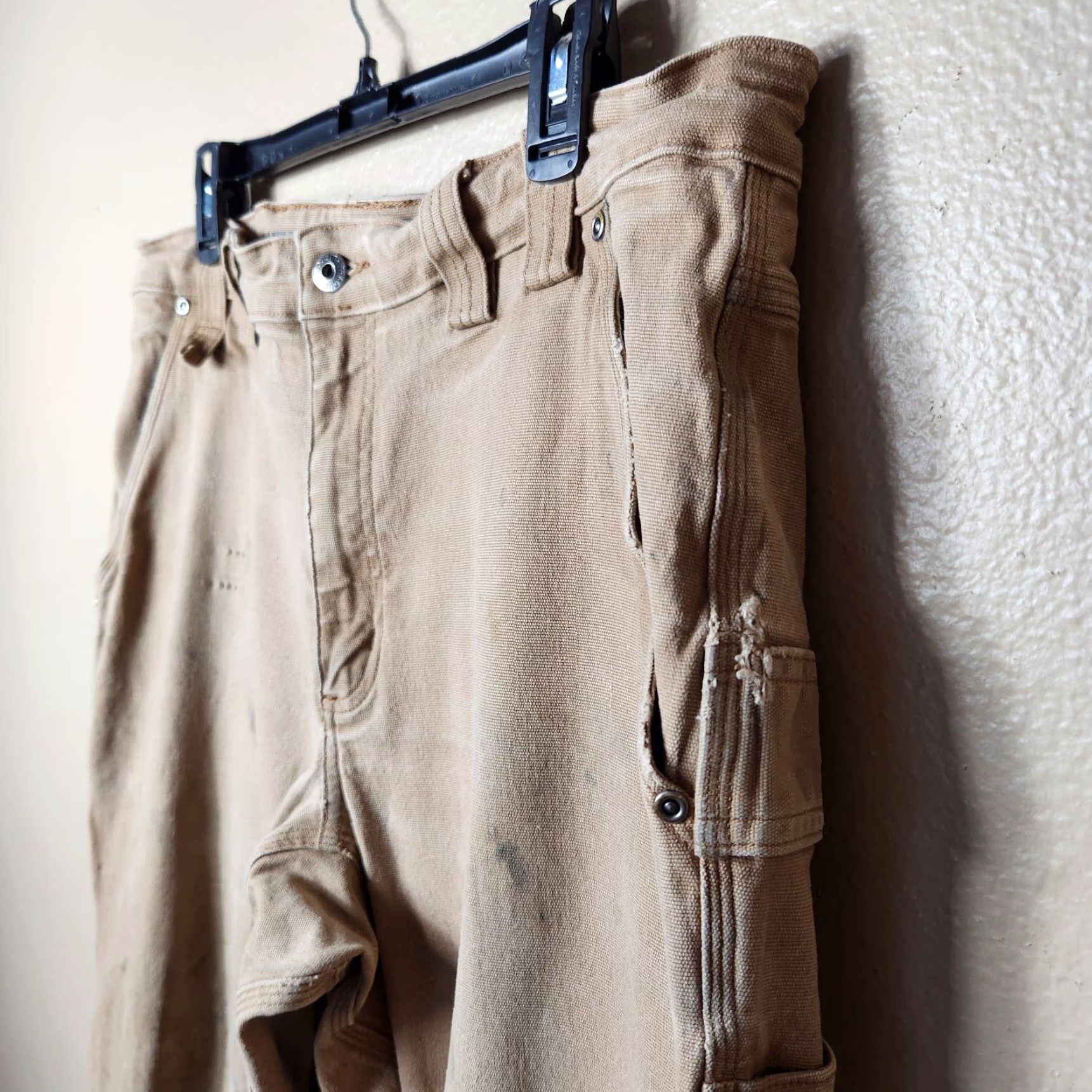 CO Duluth Duluth Trading Co Camel Burly Flex Fire Hose Carpenter Pants-Size 38x30 Camel Beige Carpenter Pants, 38x30 - Mens Size US 38 / EU 54 - 2 Thumbnail