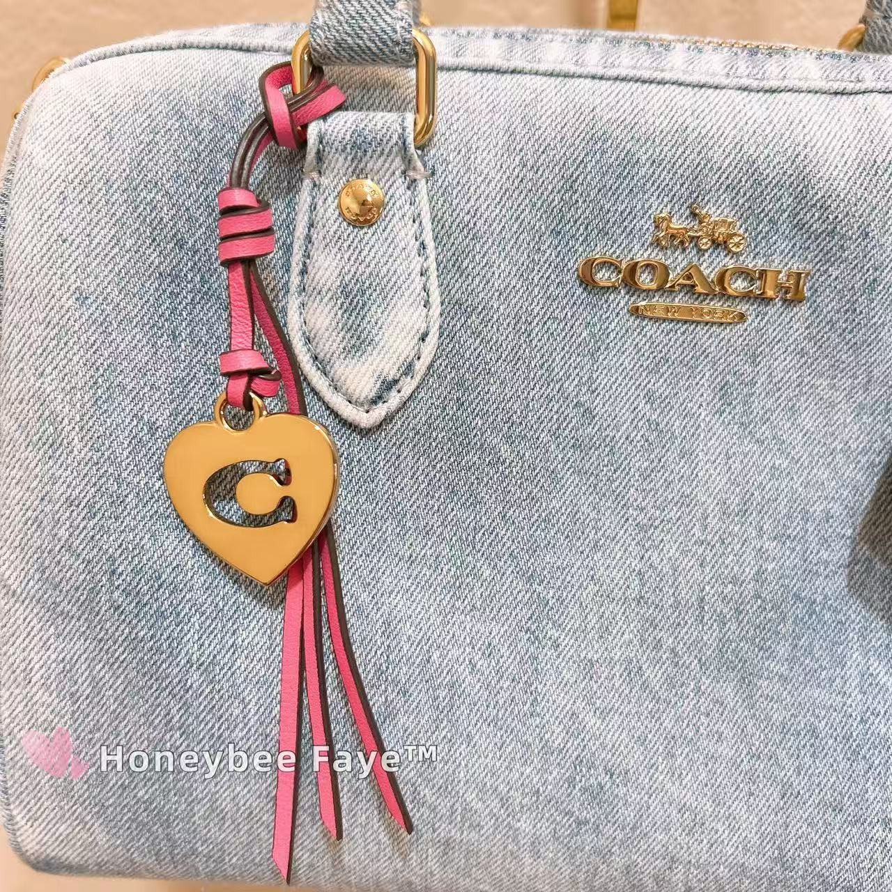 Coach Rowan Satchel Bag In Loved Denim With Charms CDY74 Size ONE SIZE - 7 Thumbnail