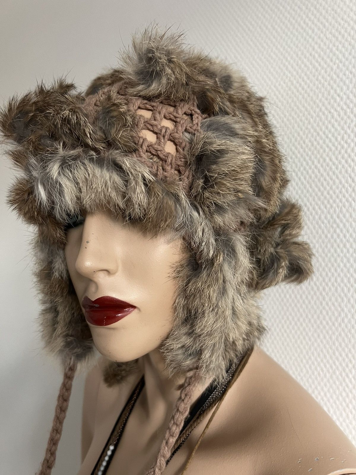 Japanese Brand Adjustable Fur Beanie Size ONE SIZE - 5 Thumbnail
