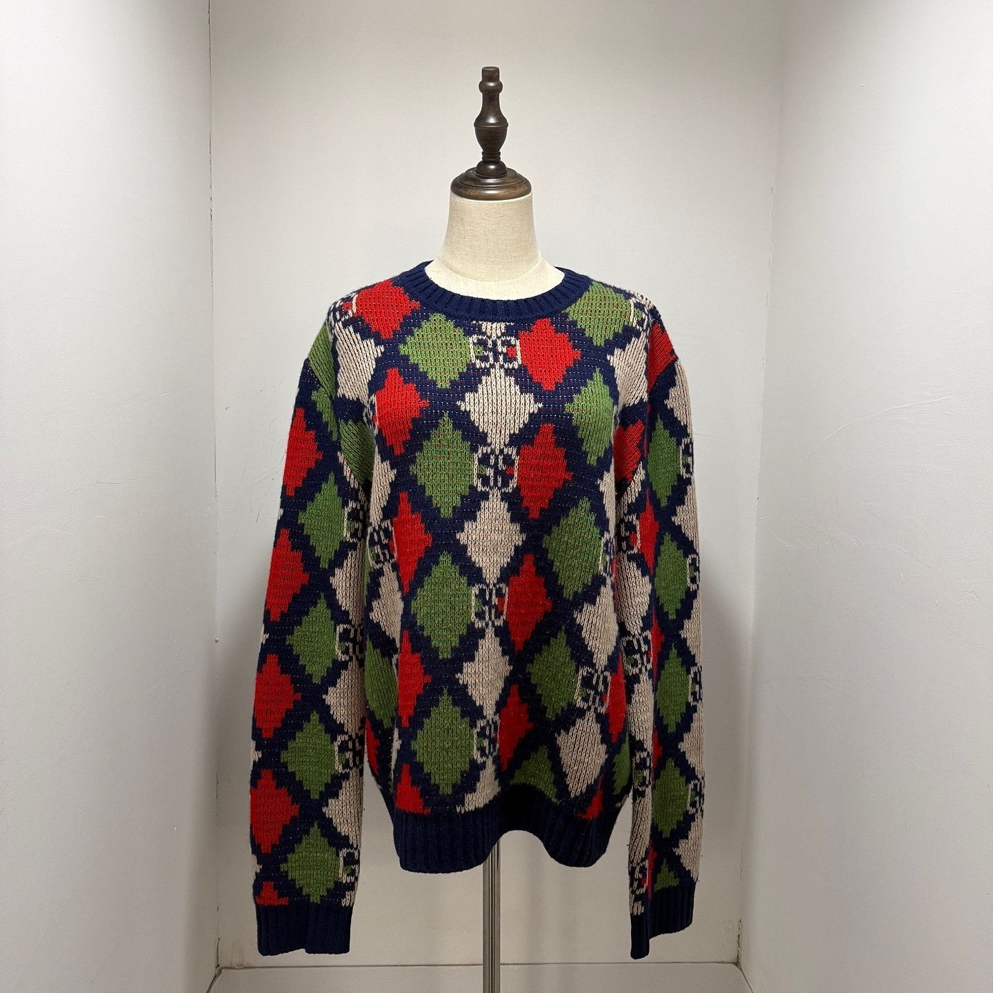 Gucci Gucci Argyle Knit Sweater Size L Size US L / EU 52-54 / 3 - 1 Thumbnail