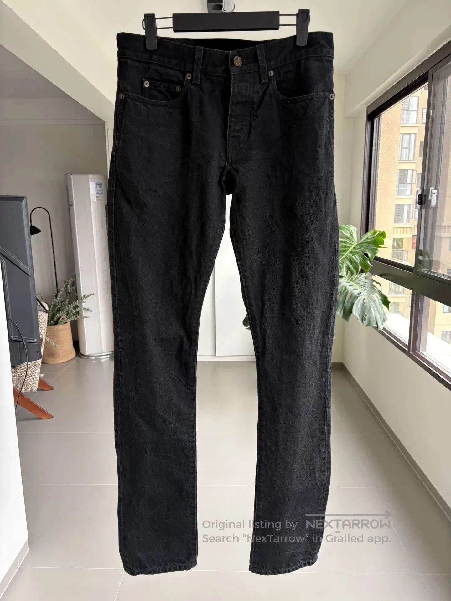 Saint Laurent Paris Saint Laurent Black Denim Slim Pants. Size US 30 / EU 46 - 1 Thumbnail