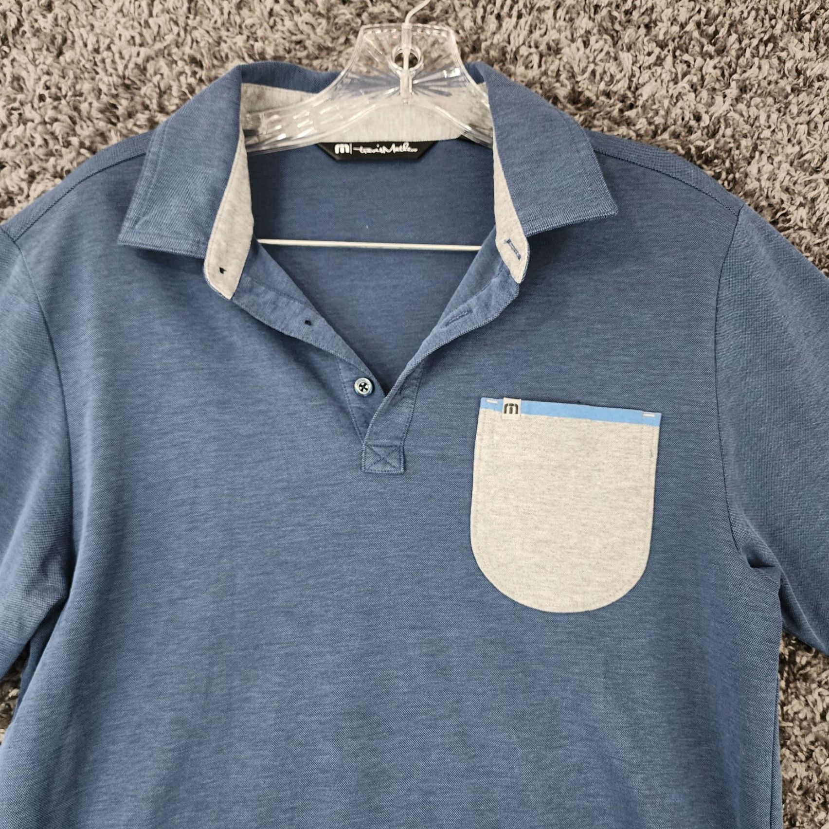 TravisMathew Travis Mathew Polo Short Sleeve Pocket Blue Gray Size S Mens Size US S / EU 44-46 / 1 - 3 Thumbnail
