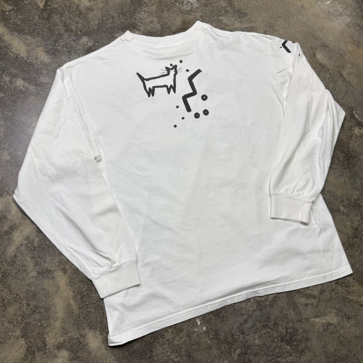 Vintage vintage longsleeve dog and cat weatern art tshirt Size US XL / EU 56 / 4 - 5 Thumbnail