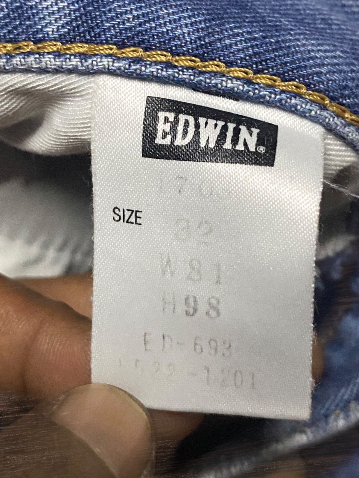 Japanese Brand Vintage Japanese Brand Edwin 703 Blue Wash Distressed Jeans Size US 30 / EU 46 - 16 Thumbnail
