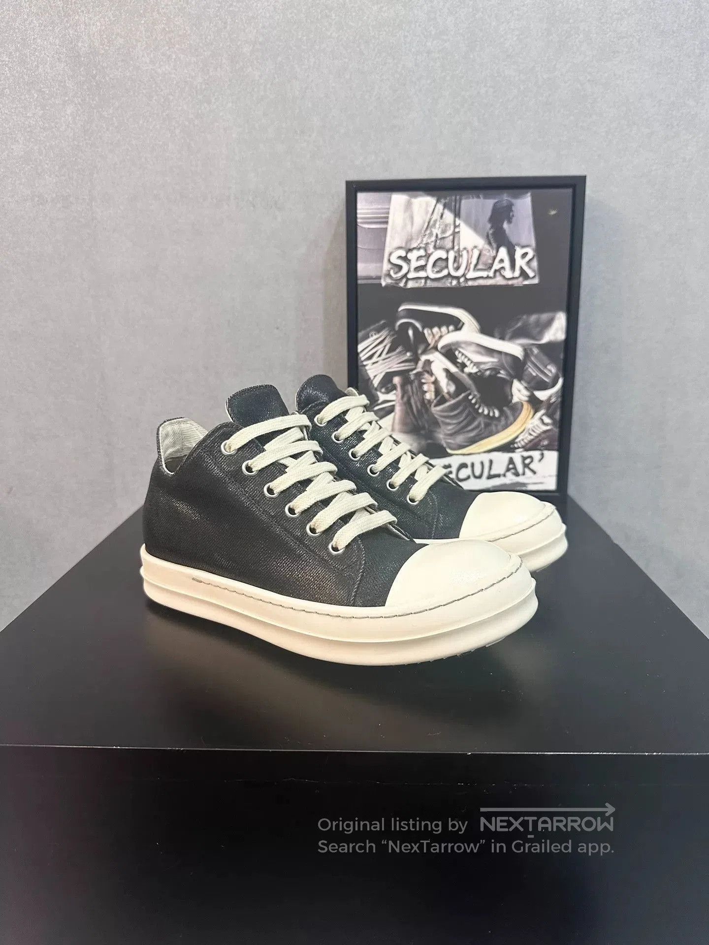 Rick Owens Rick Owens Low-Top Waxed Sneakers. Size US 5 / IT 35 - 3 Thumbnail