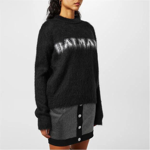 Balmain o1g2r1mq0924 Jumper in Black Size L / US 10 / IT 46 - 3 Thumbnail