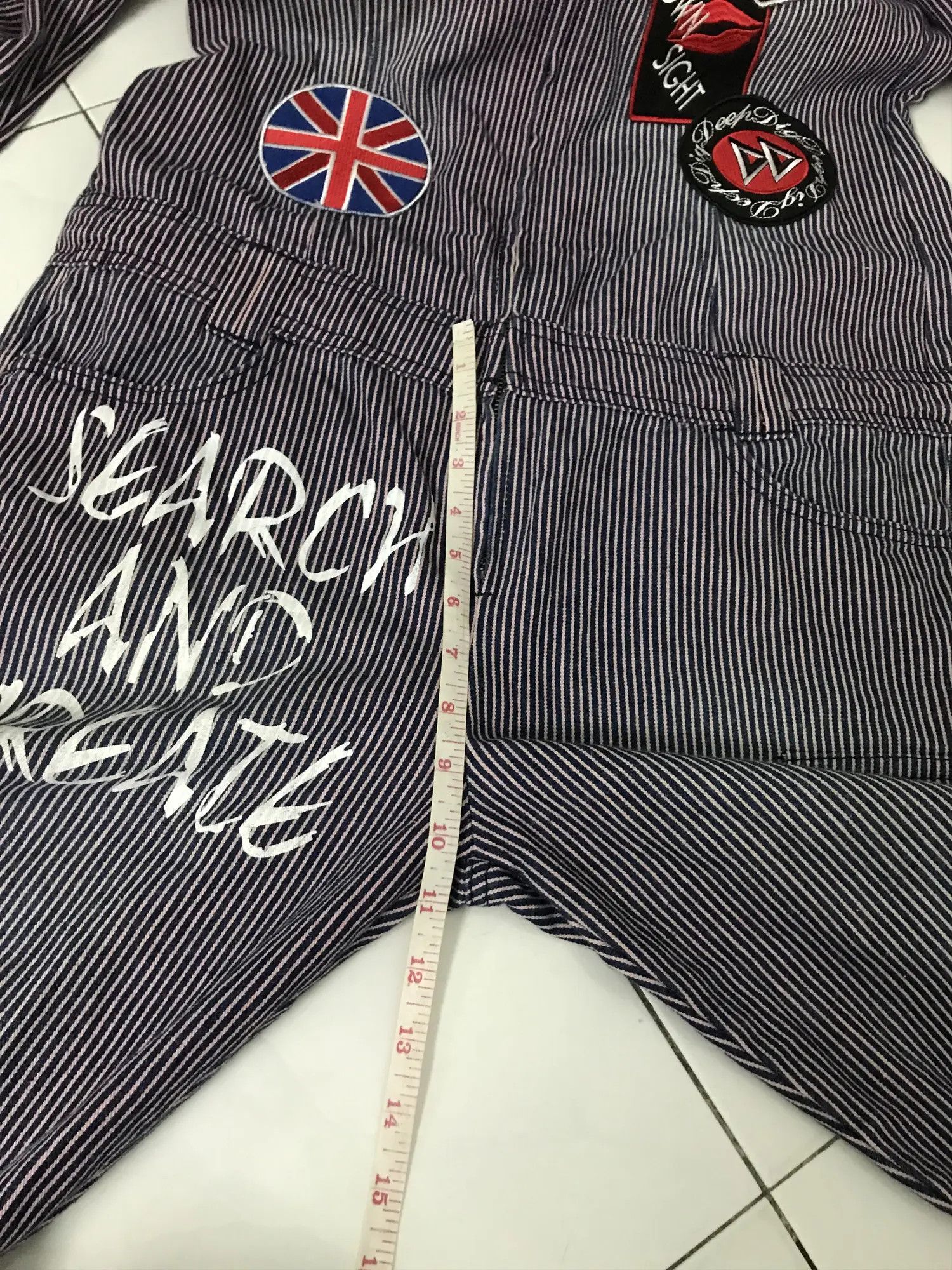 Vintage Punkers Rock Hickory Stripes Overall Denim Size US 36 / EU 52 - 8 Thumbnail