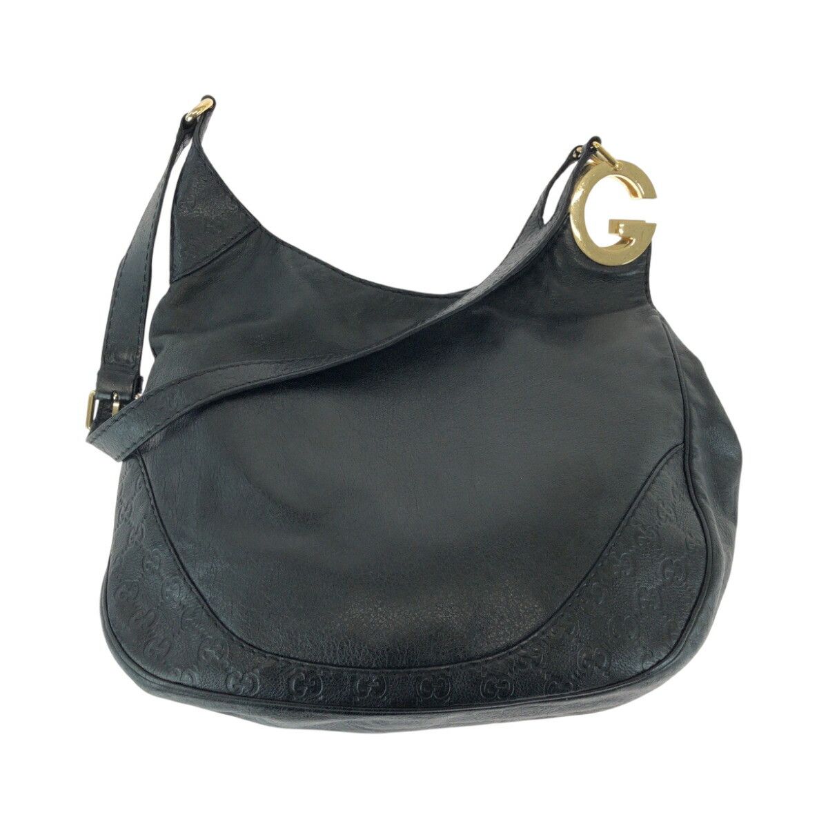 Gucci Gucci Guccissima Black Leather 2way Shoulder Bag 203503 Leather Shoulder Bag 203503 DUTY FREE for USA