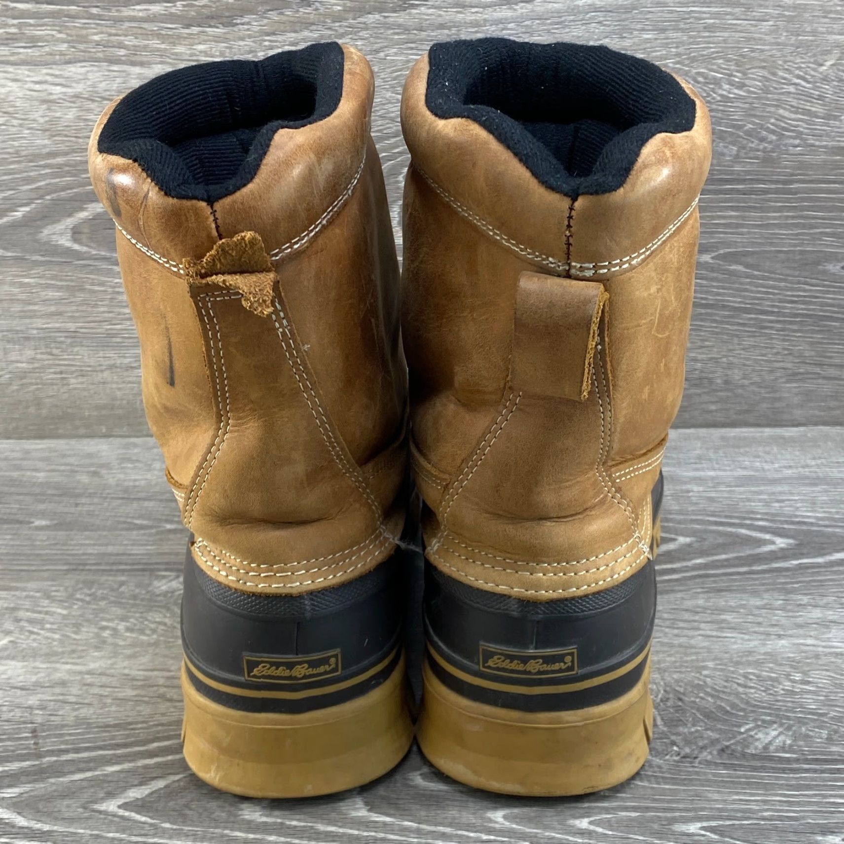 Eddie Bauer VINTAGE Eddie Bauer Mens 11 Brown Leather Insulated Waterproof Winter Duck Rubber Boots - Steel Shank Size US 11 / EU 44 - 7 Thumbnail