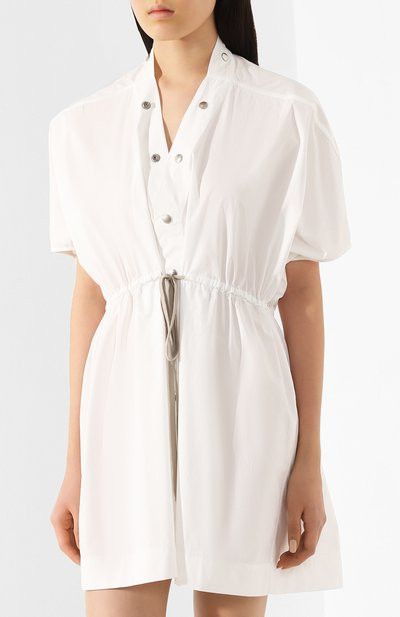 Rick Owens o1y0126 Shirt Mini Dress in White Size M / US 6-8 / IT 42-44 - 2 Thumbnail