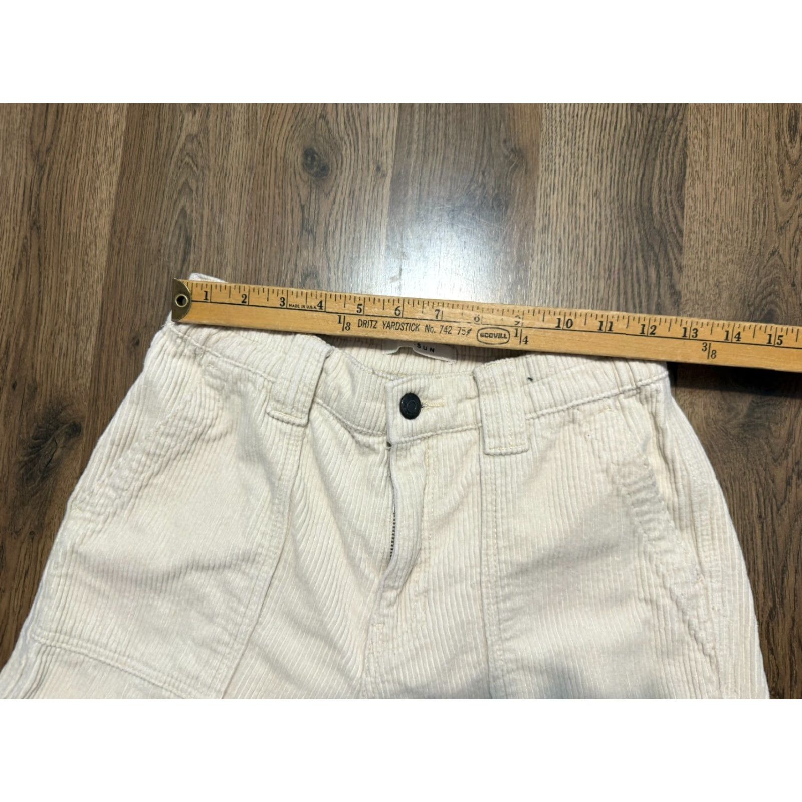 Pacsun Pacsun Pants Women's Size Small White Corduroy Straight Cargo Pants Regular Cotton Pockets Pattern Solid Size 28" / US 6 / IT 42 - 7 Thumbnail