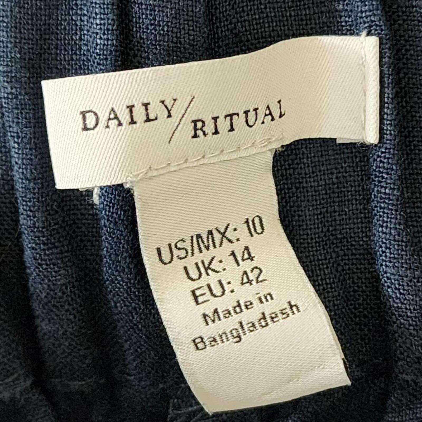 Other Daily Ritual Navy Blue Size 10 Wide Leg Pants Size 32" / US 10 / IT 46 - 3 Thumbnail