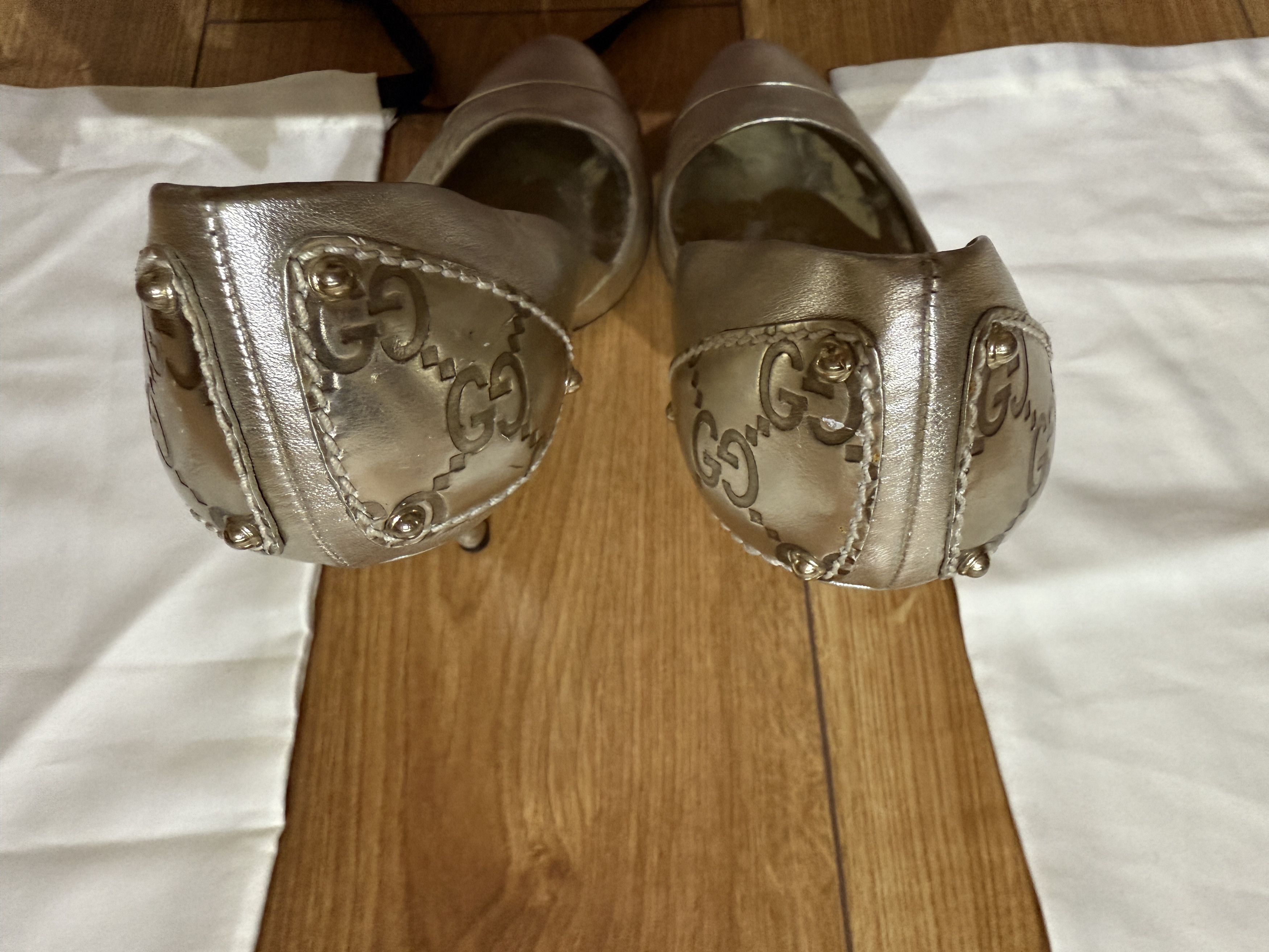 Gucci Gucci silver GG heels Size US 7 / IT 37 - 15 Thumbnail