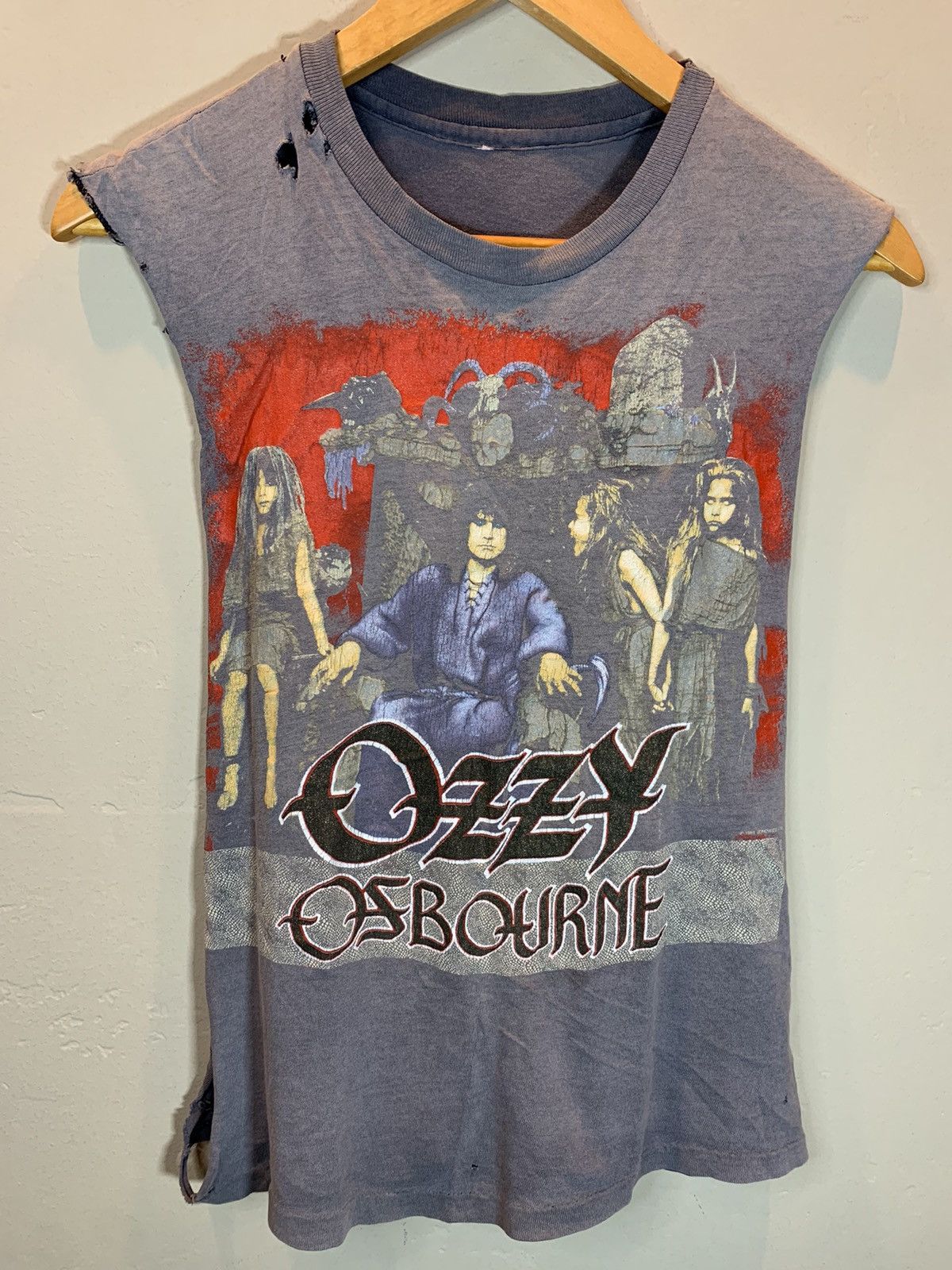 Band Tees × Ozzy Osbourne × Vintage RARE Vintage 80s Ozzy Osbourne No Rest For Wicked Tour Shirt Size US M / EU 48-50 / 2 - 1 Thumbnail