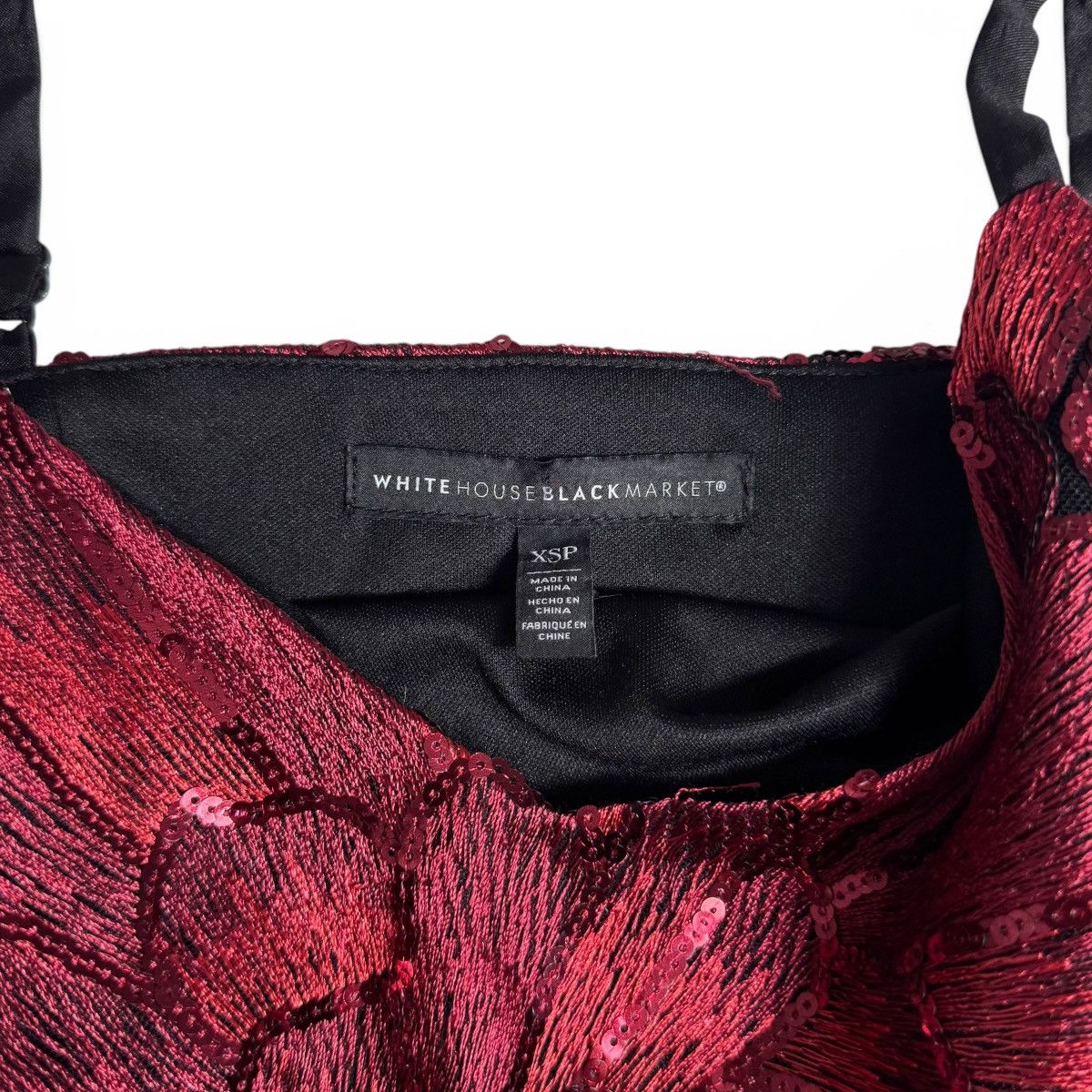 White House Black Market Y2K White House Black Market Red Floral Sequin Corset Tank Size XS / US 0-2 / IT 36-38 - 3 Thumbnail