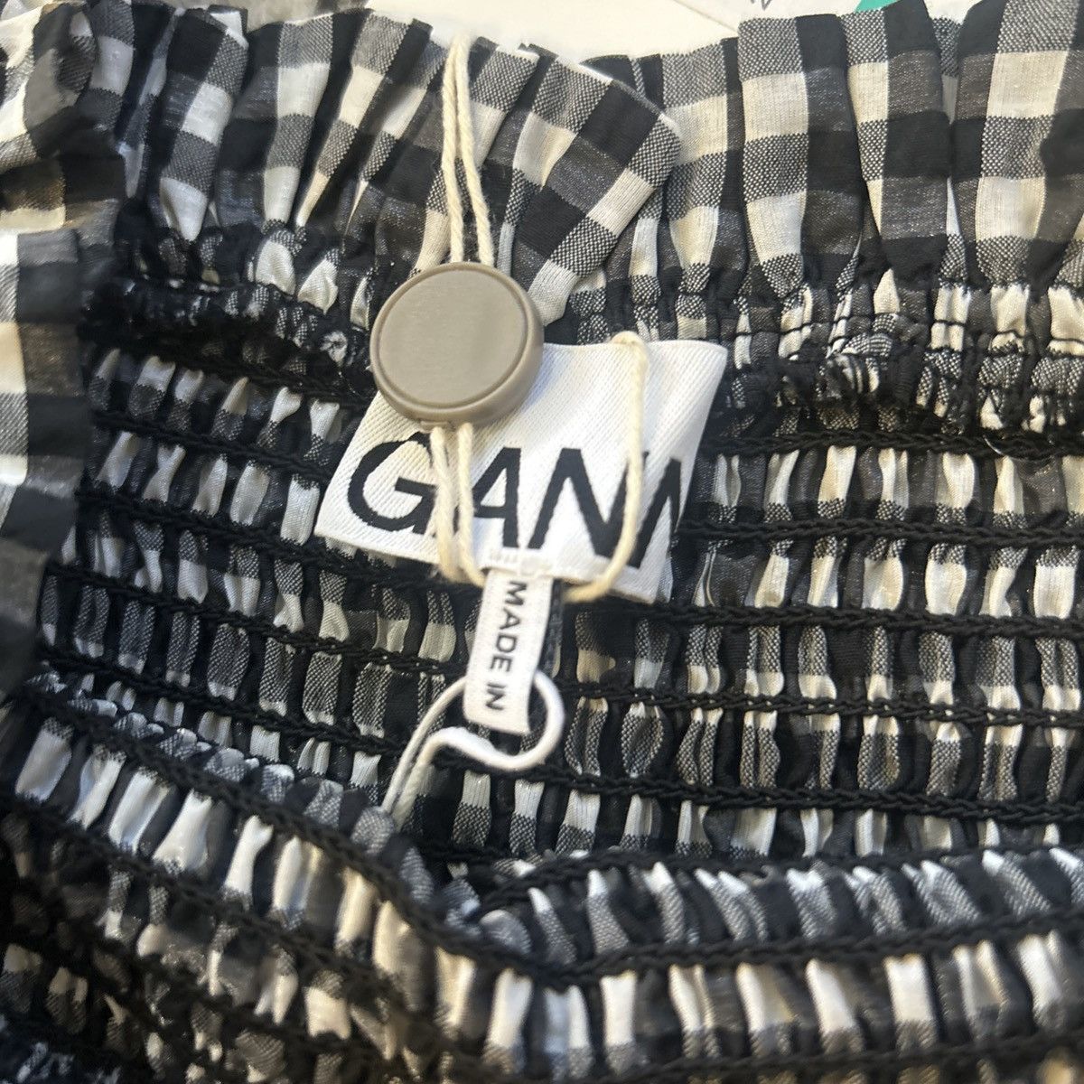 Ganni GANNI Smocked Gingham Seersucker Dress Size S / US 4 / IT 40 - 5 Thumbnail
