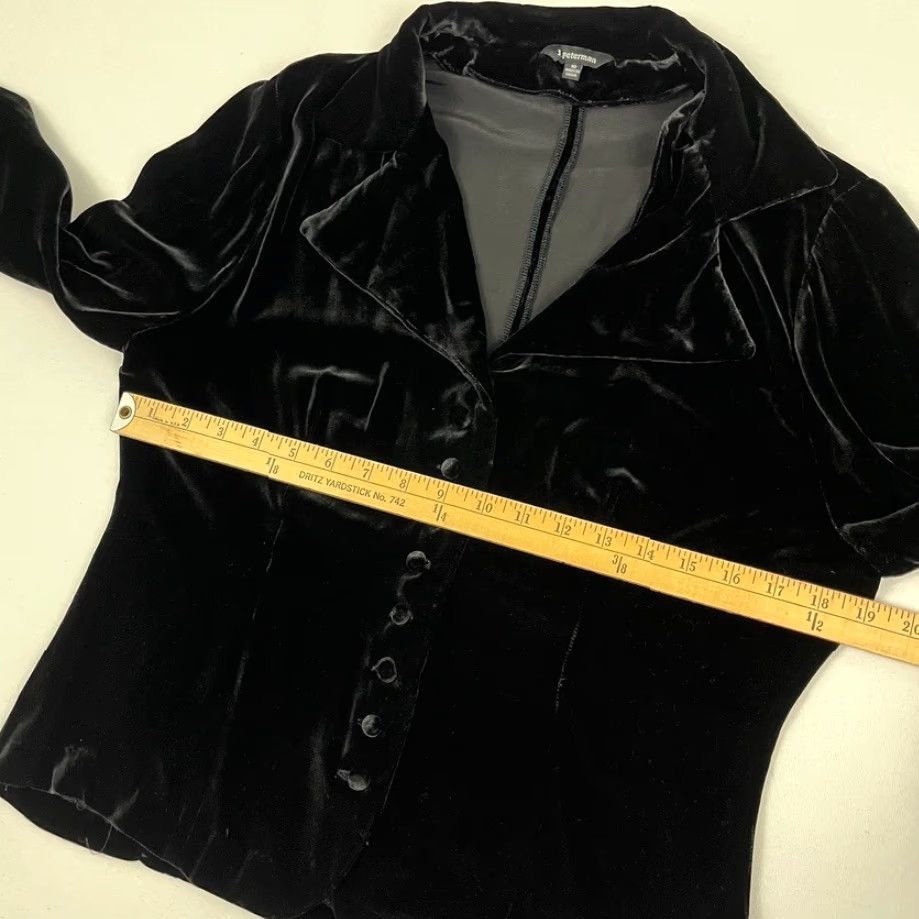 Vintage VINTAGE J. Peterman Weskit Blouse Womens Sz 10 Black Silk Blend Velvet Goth Button Shirt Size L / US 10 / IT 46 - 5 Thumbnail
