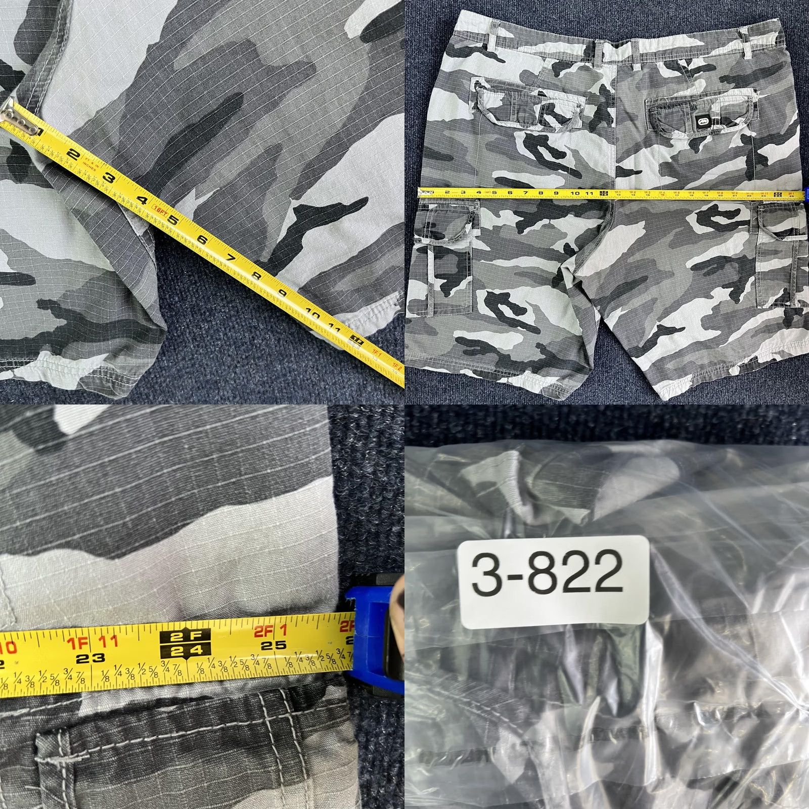Ecko Unltd. Y2K Ecko Unltd Mens Cargo Shorts Gray Camo Ripstop Army Casual Cotton 42 Inseam 11 Front Flat Front Pockets Vintage No Mens Size US 42 / EU 58 - 8 Thumbnail