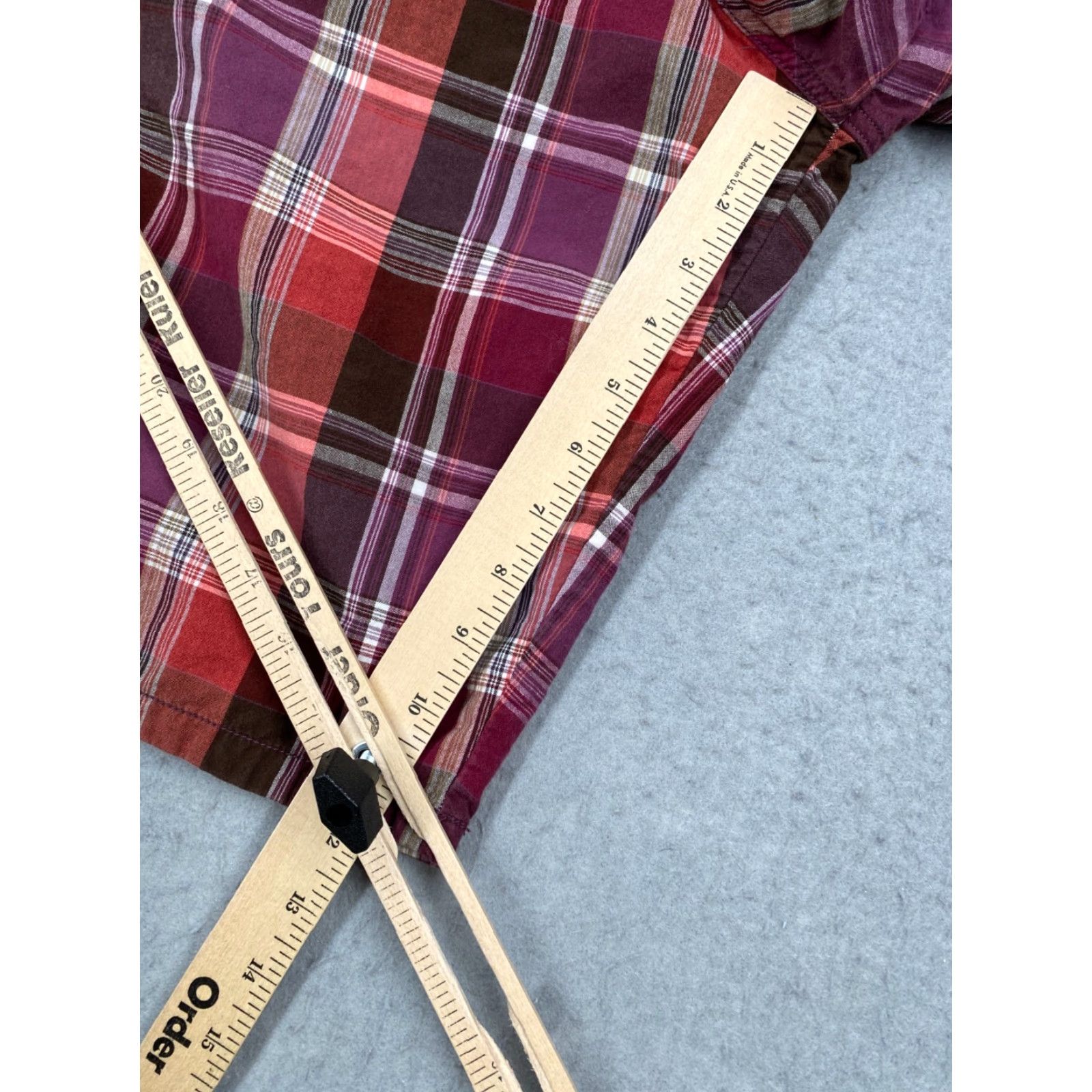 Vintage Stussy Shorts Mens 36 Red Plaid 12" Skate Golf Casual Streetwear Y2K Size US 36 / EU 52 - 3 Thumbnail