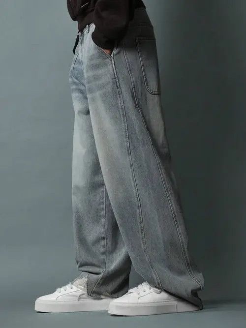Jean Baggy Denim VIntage Retro Jeans Size US 33 - 2 Thumbnail