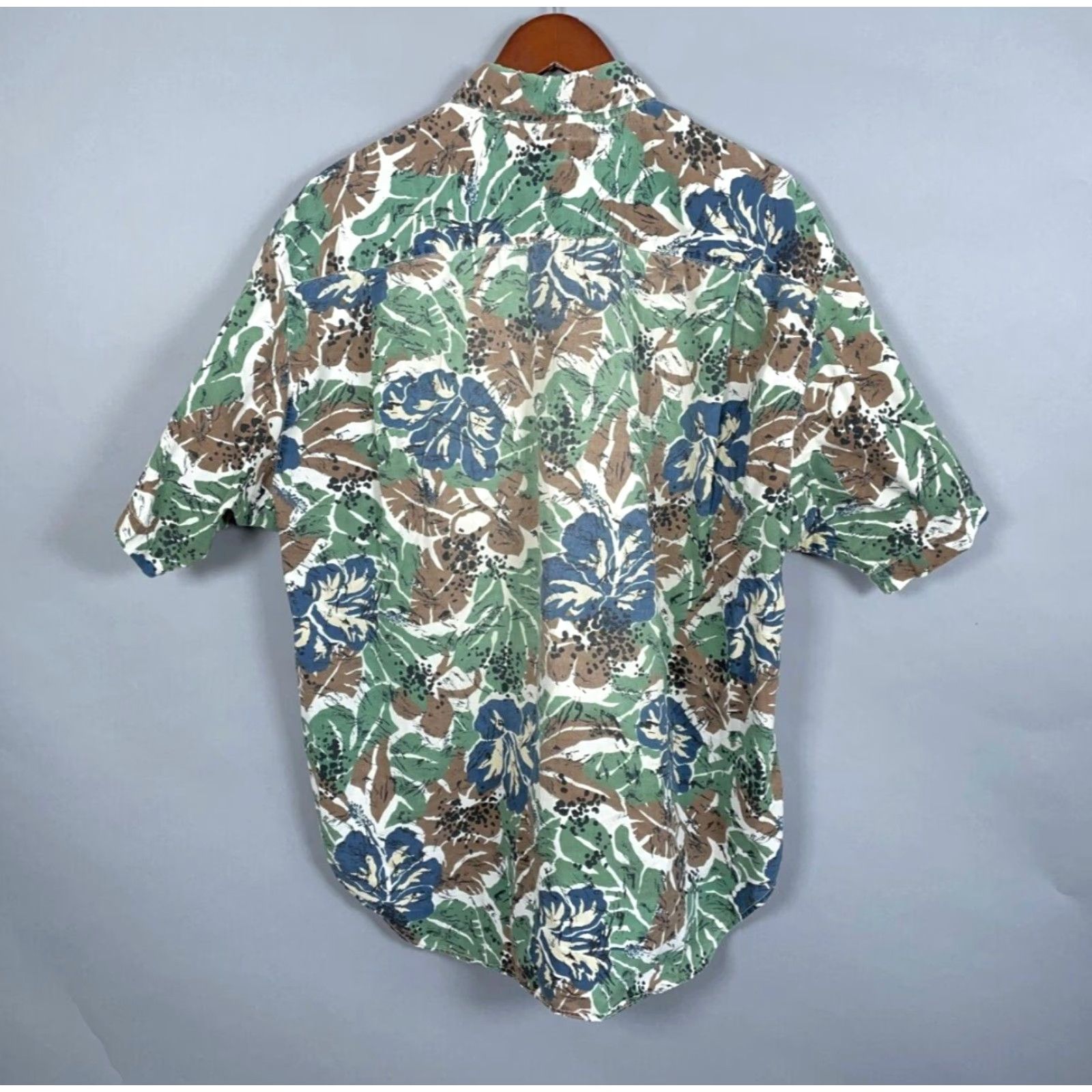 Guess VINTAGE GUESS Men’s Hawaiian Shirt XL Green Floral 90s Casual Cotton Button-Up Size US XL / EU 56 / 4 - 3 Thumbnail