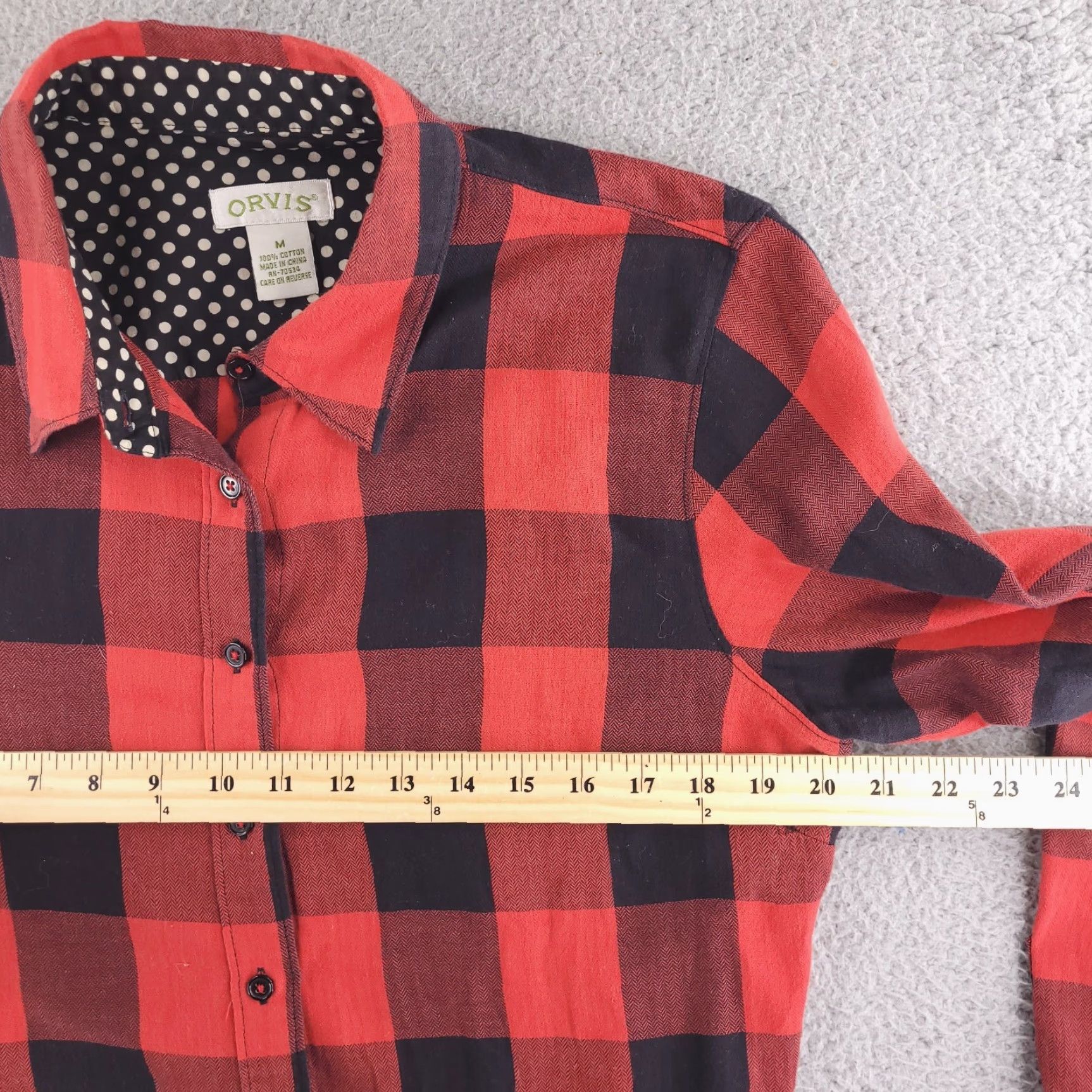 Orvis Orvis Shirt Womens Medium Flannel Plaid Red Lightweight Button-Up Relaxed Size M / US 6-8 / IT 42-44 - 5 Thumbnail