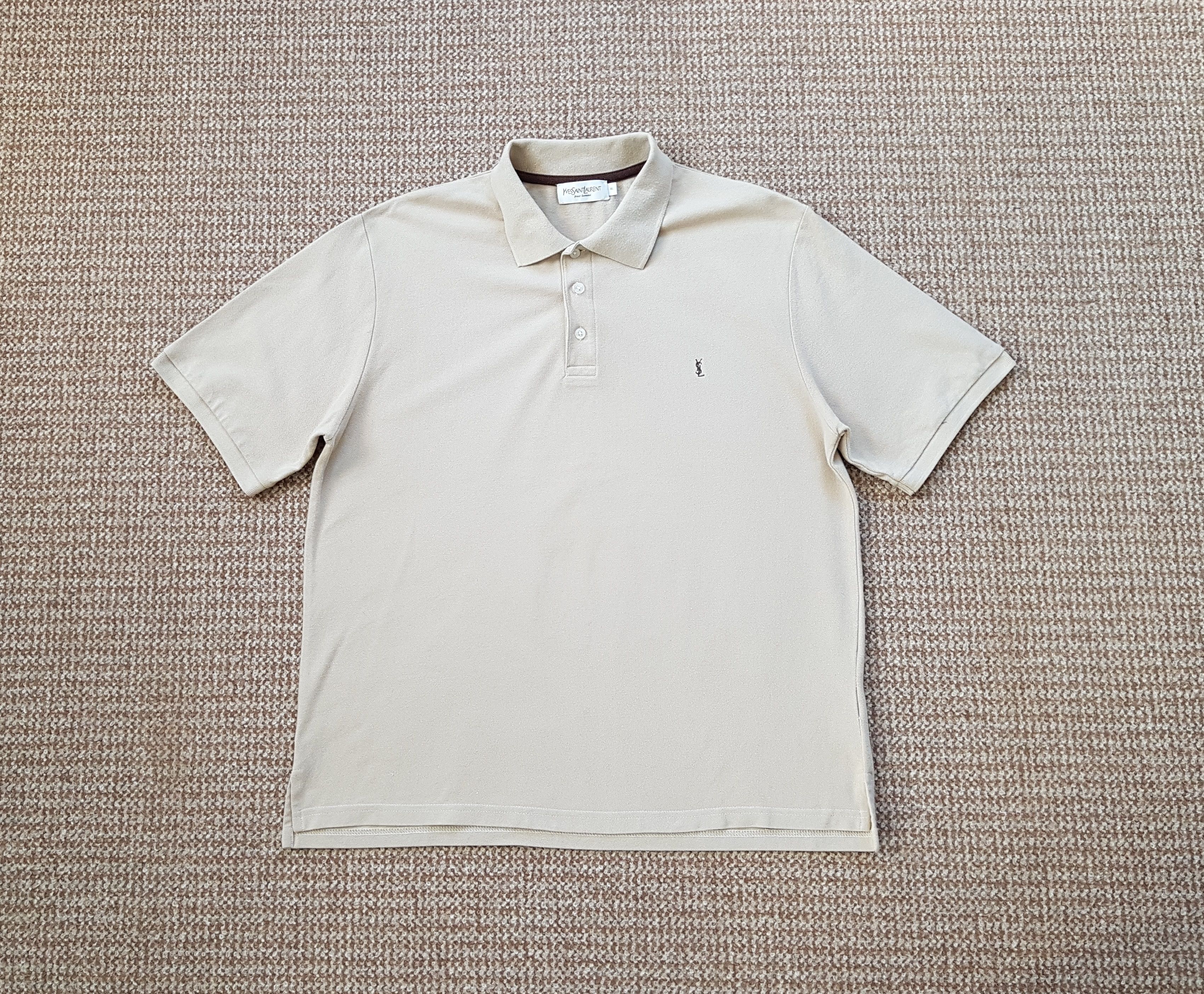 Yves Saint Laurent YSL Vintage Yves Saint Laurent Beige Polo Shirt sz XL Size US XL / EU 56 / 4 - 1 Thumbnail