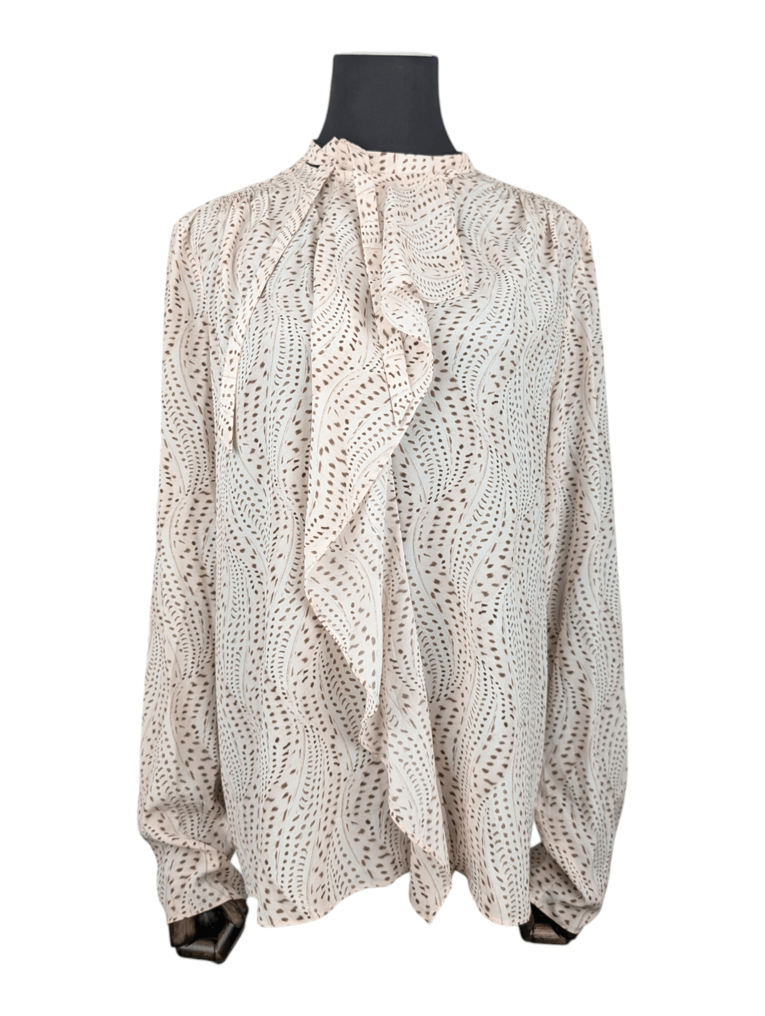 Isabel Marant Isabel Marant Beige Printed Long Sleeve Silk Top Size XS / US 0-2 / IT 36-38 - 1 Thumbnail